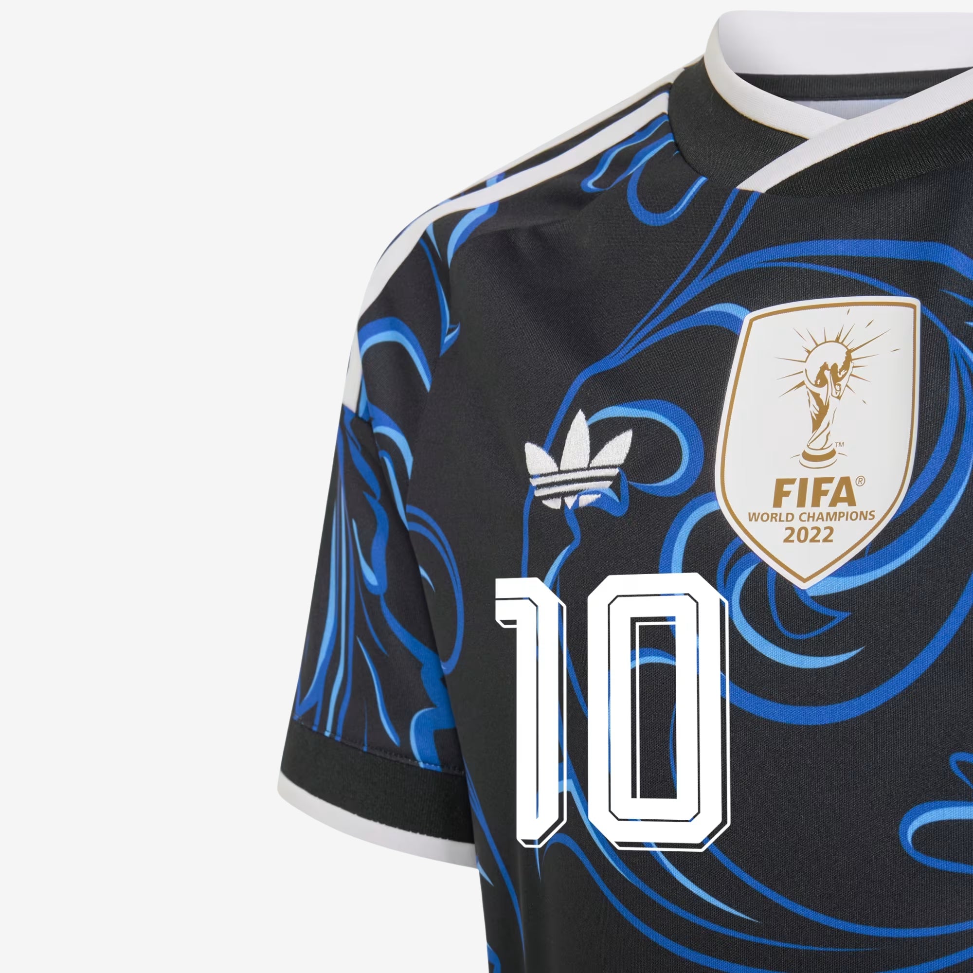 adidas Argentina 2026 Stadium Away Messi Big Kids' Soccer Jersey - Black / Lucid Blue / Blue Burst