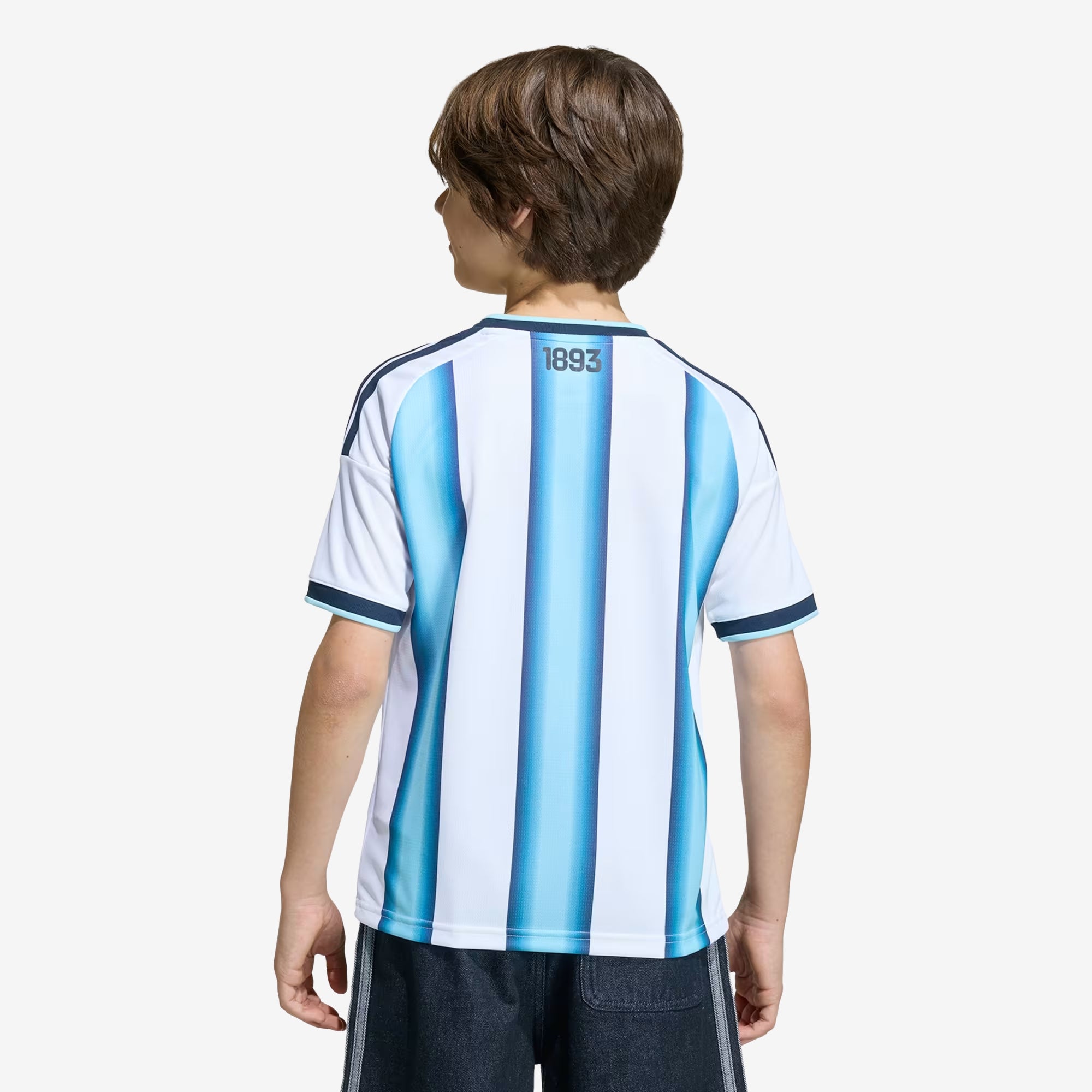 adidas Argentina 2026 Stadium Home Big Kids' Soccer Jersey - White / Icey Blue / Light Blue
