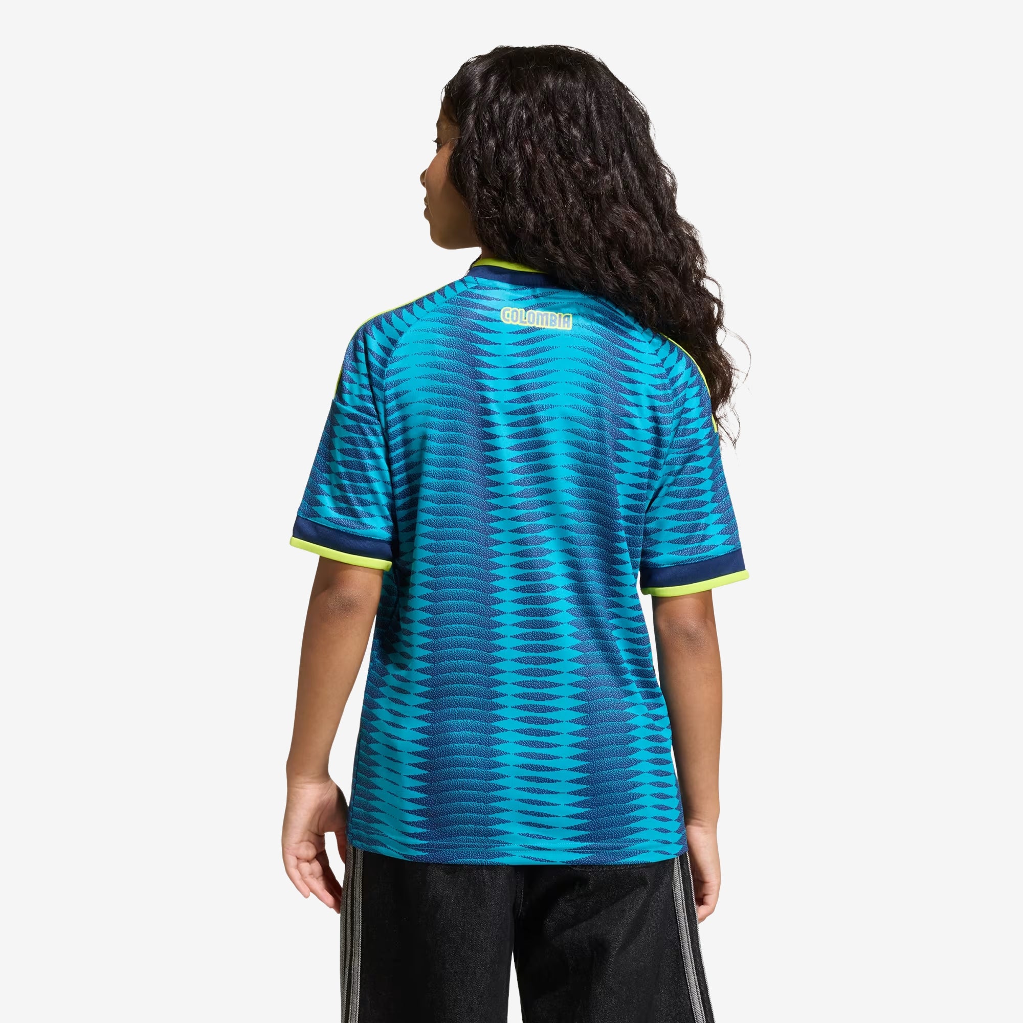 adidas Colombia 2026 Stadium Away Big Kids' Soccer Jersey - Mystery Petrol / Team Navy Blue 2