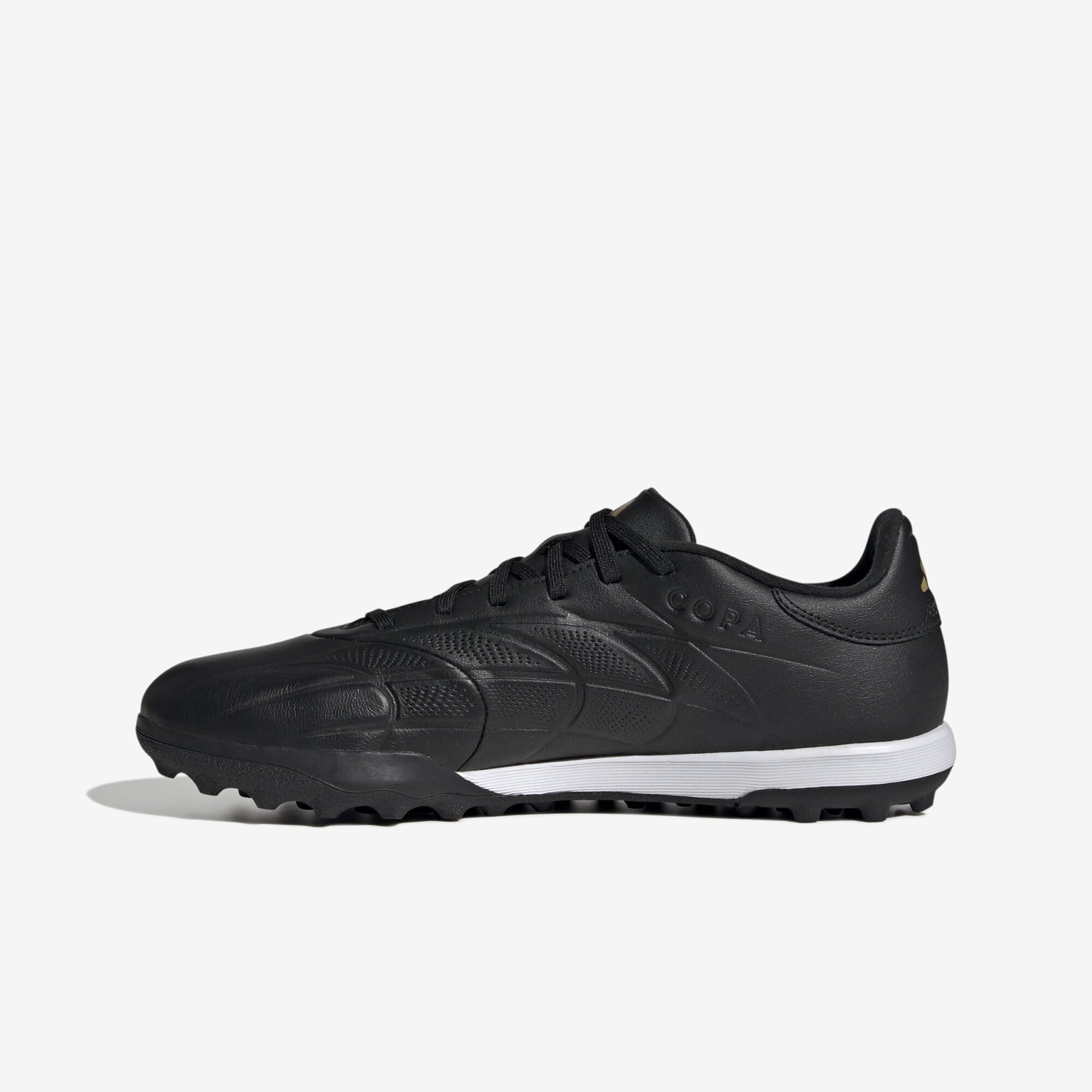 adidas Copa Pure 2 League Turf Low-Top Soccer Shoes - Core Black / Carbon / Gold Metallic