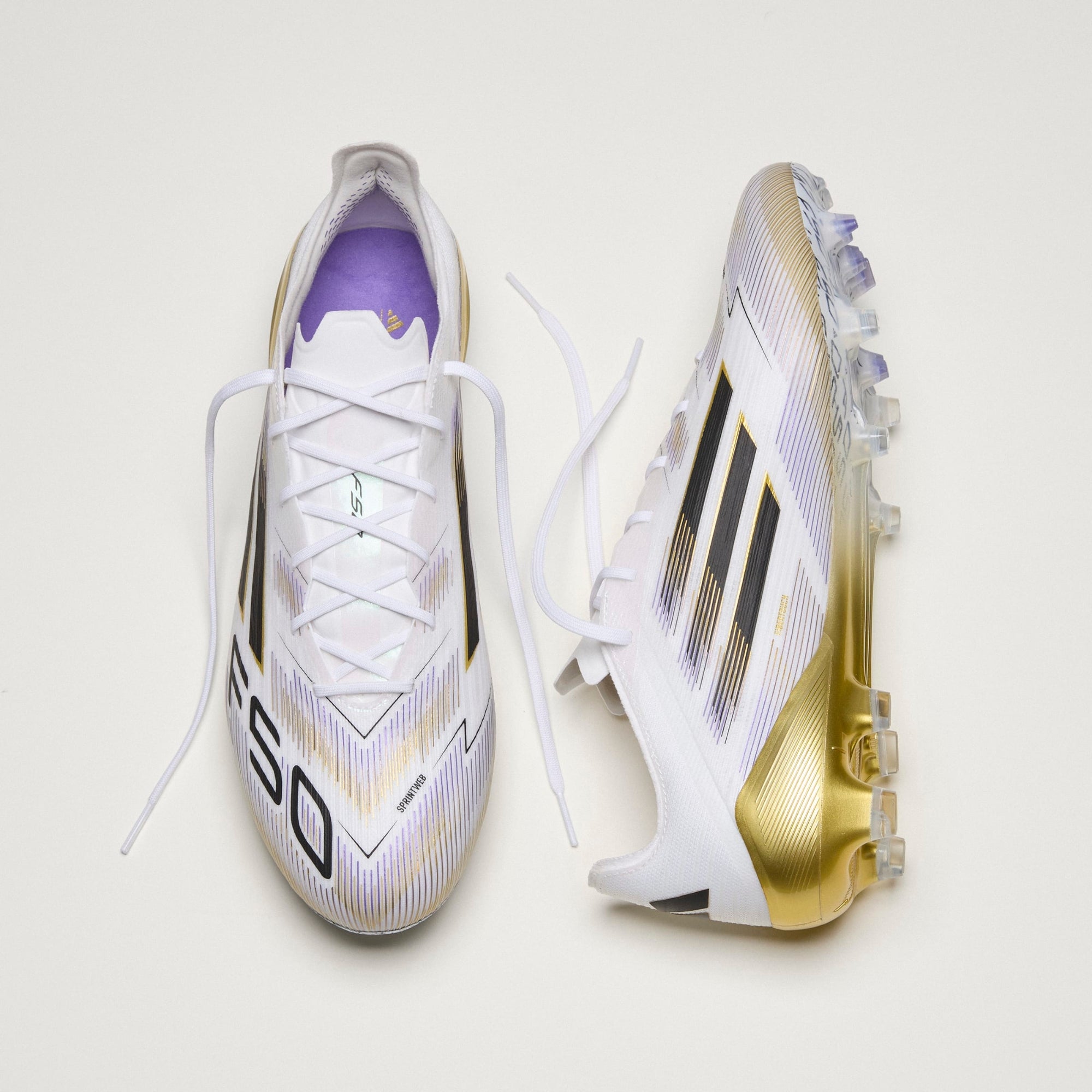 adidas F50 Elite Firm-Ground Low-Top Soccer Cleats - Cloud White / Core Black / Gold Metallic