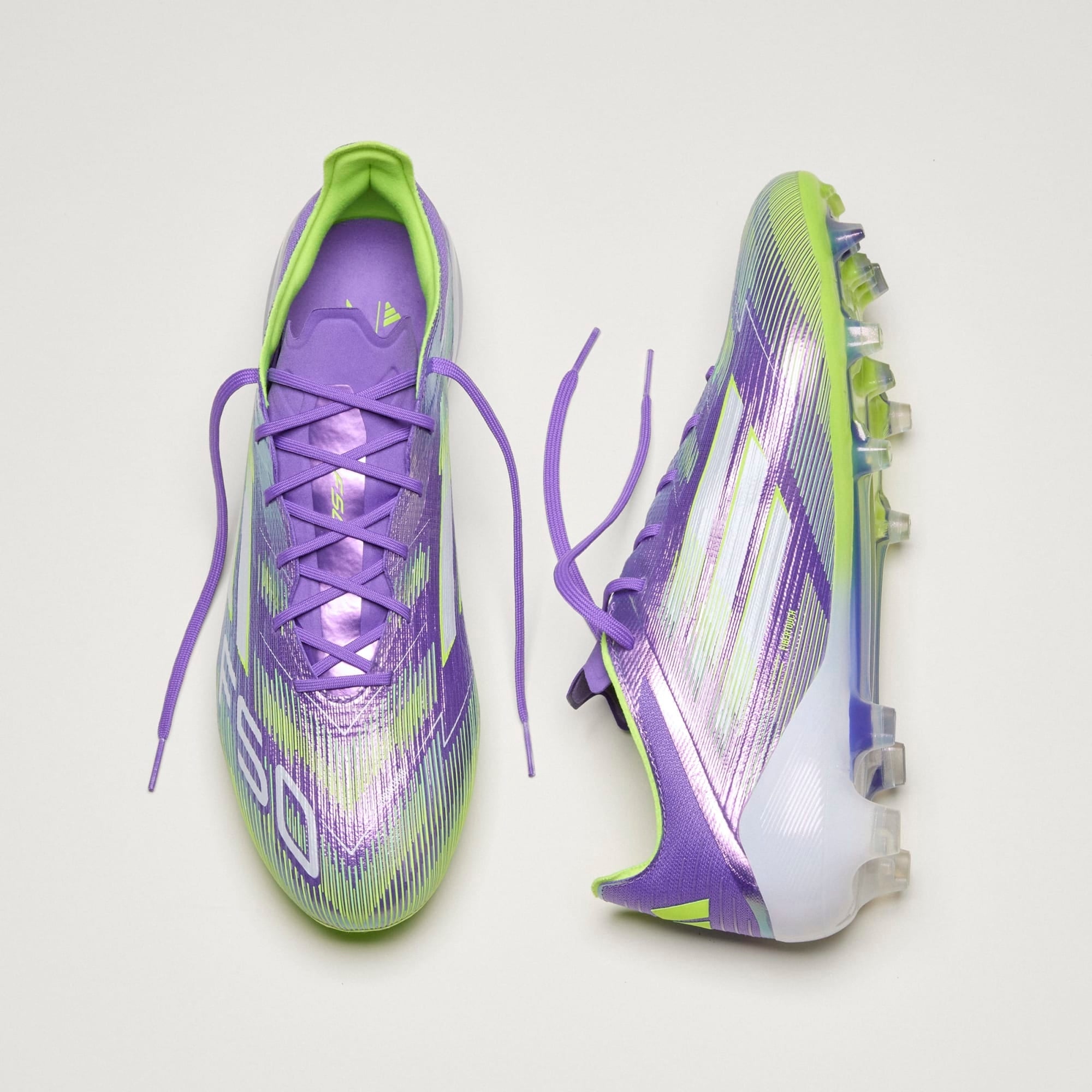adidas F50 Elite Firm-Ground Low-Top Soccer Cleats - Purple Rush / Cloud White / Lucid Lemon