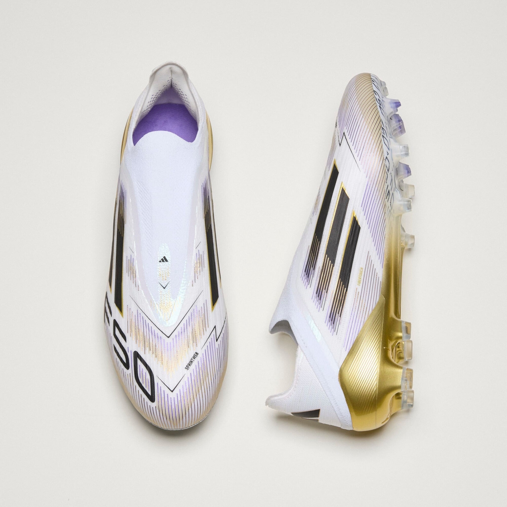 adidas F50 Elite Laceless FG Low-Top Soccer Cleats - Ftwr White / Core Black / Gold Met.