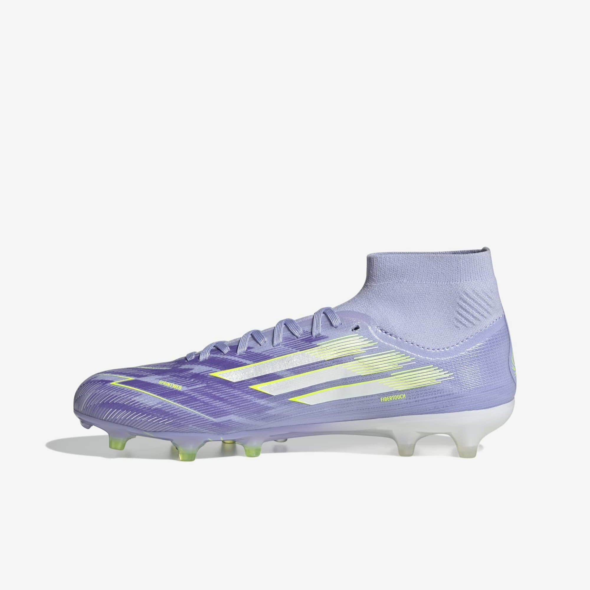 adidas F50 Sparkfusion Pro (Women's) Firm Ground/Artificial Grass High-Top Soccer Cleats - Violet Tone / Lucid Lemon / Purple Rush