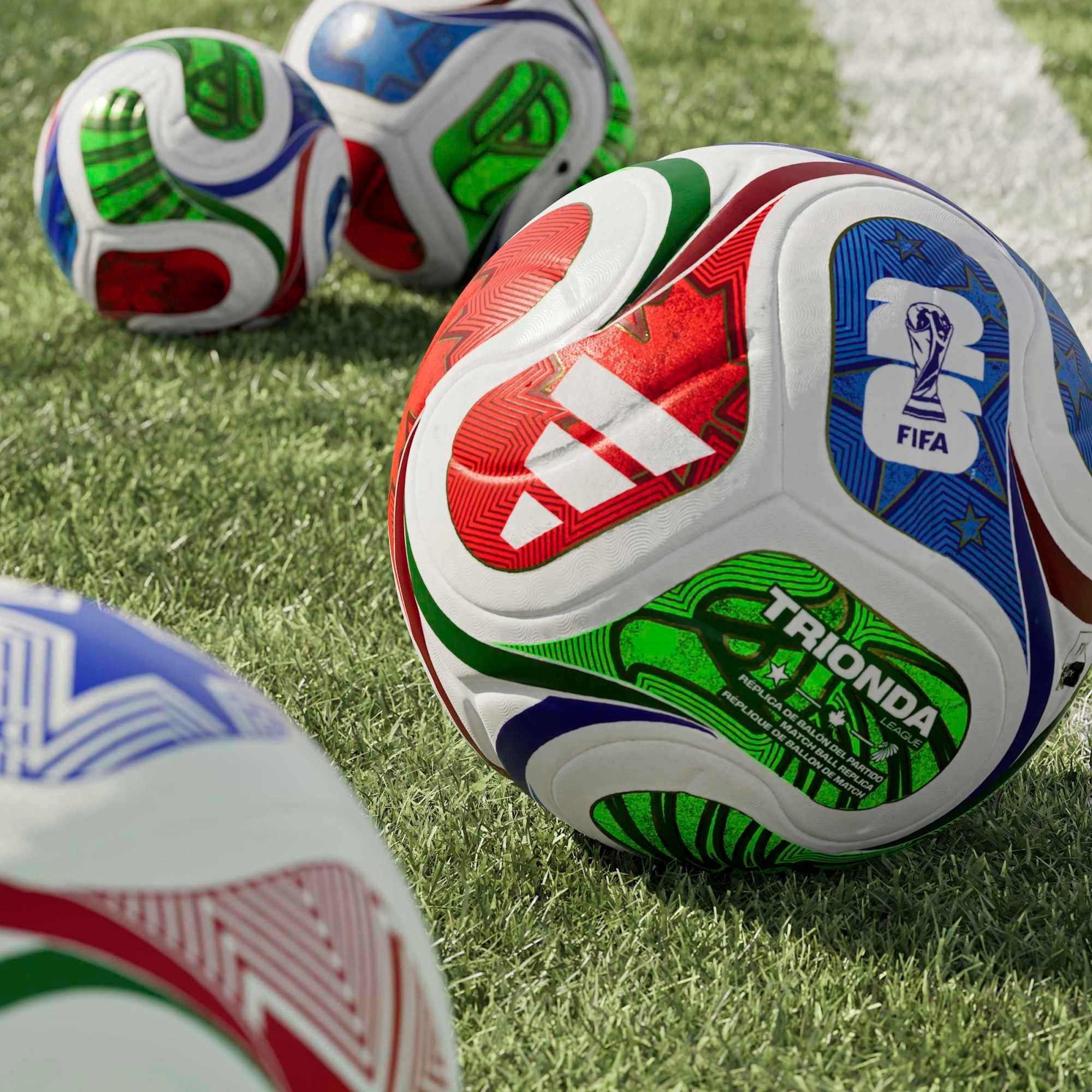adidas FIFA World Cup 26™ Trionda League Soccer Ball - White / Team Royal Blue / Solar Blue / Power Red