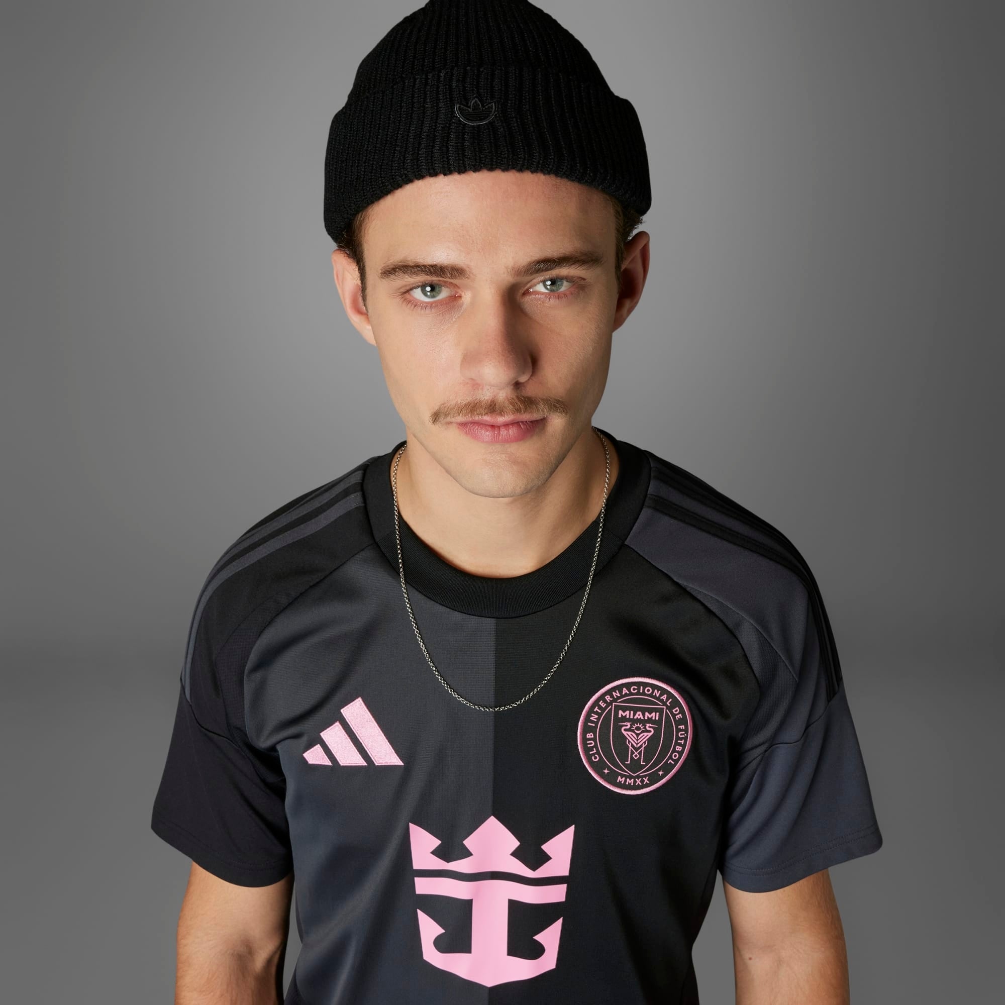 adidas Inter Miami CF 2025/26 Messi Stadium Away Men's AEROREADY Soccer Replica Jersey - Black