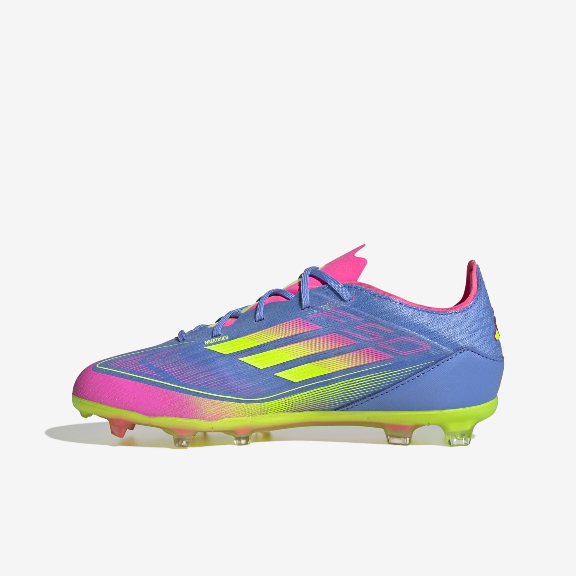 adidas Jr. F50 Elite Little/Big Kids' FG Low-Top Soccer Cleats - Blue Fusion / Lucid Lemon / Lucid Pink