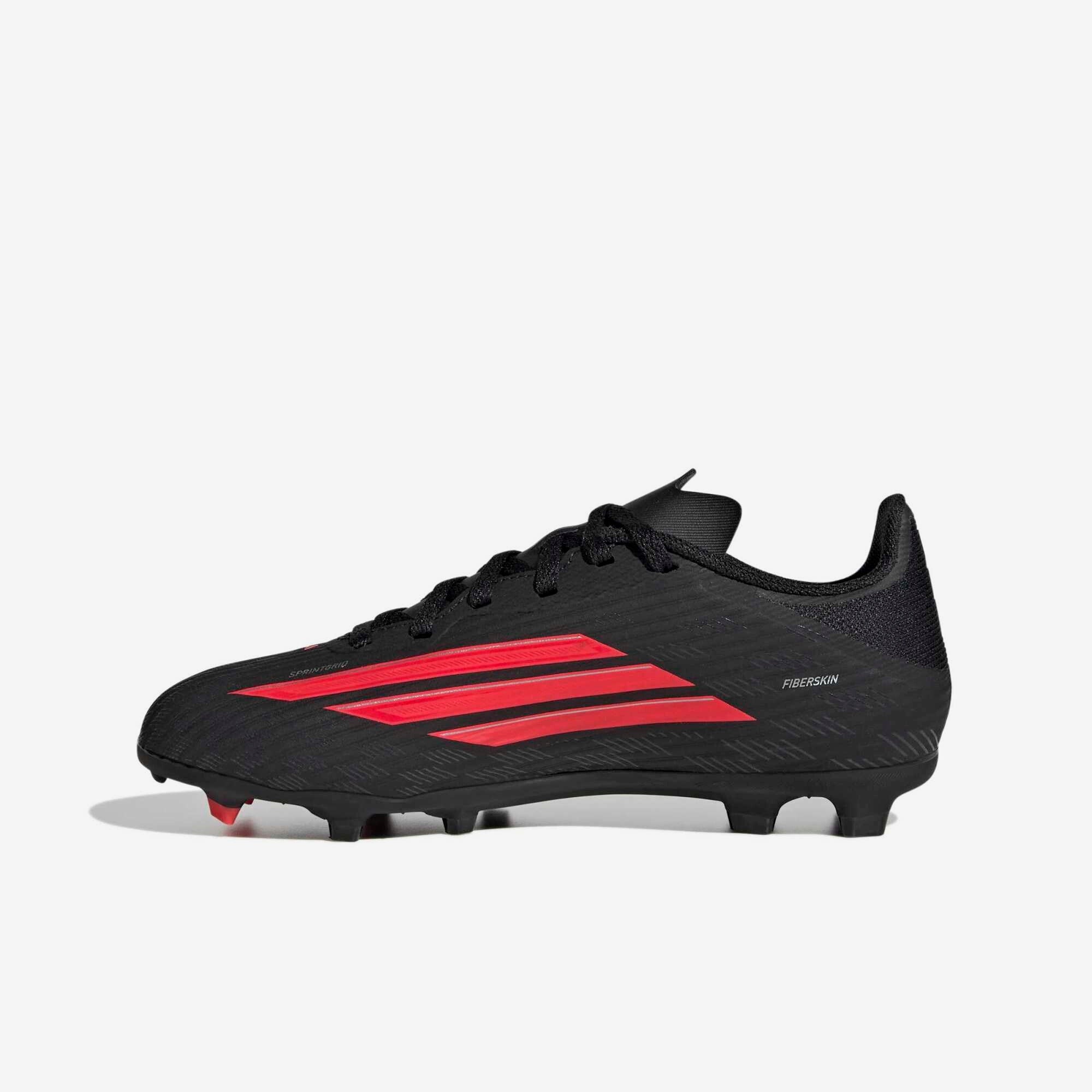 adidas Jr. F50 League Big Kids' Firm/Multi-Ground Low-Top Soccer Cleats - Core Black / Lucid Red / Core Black