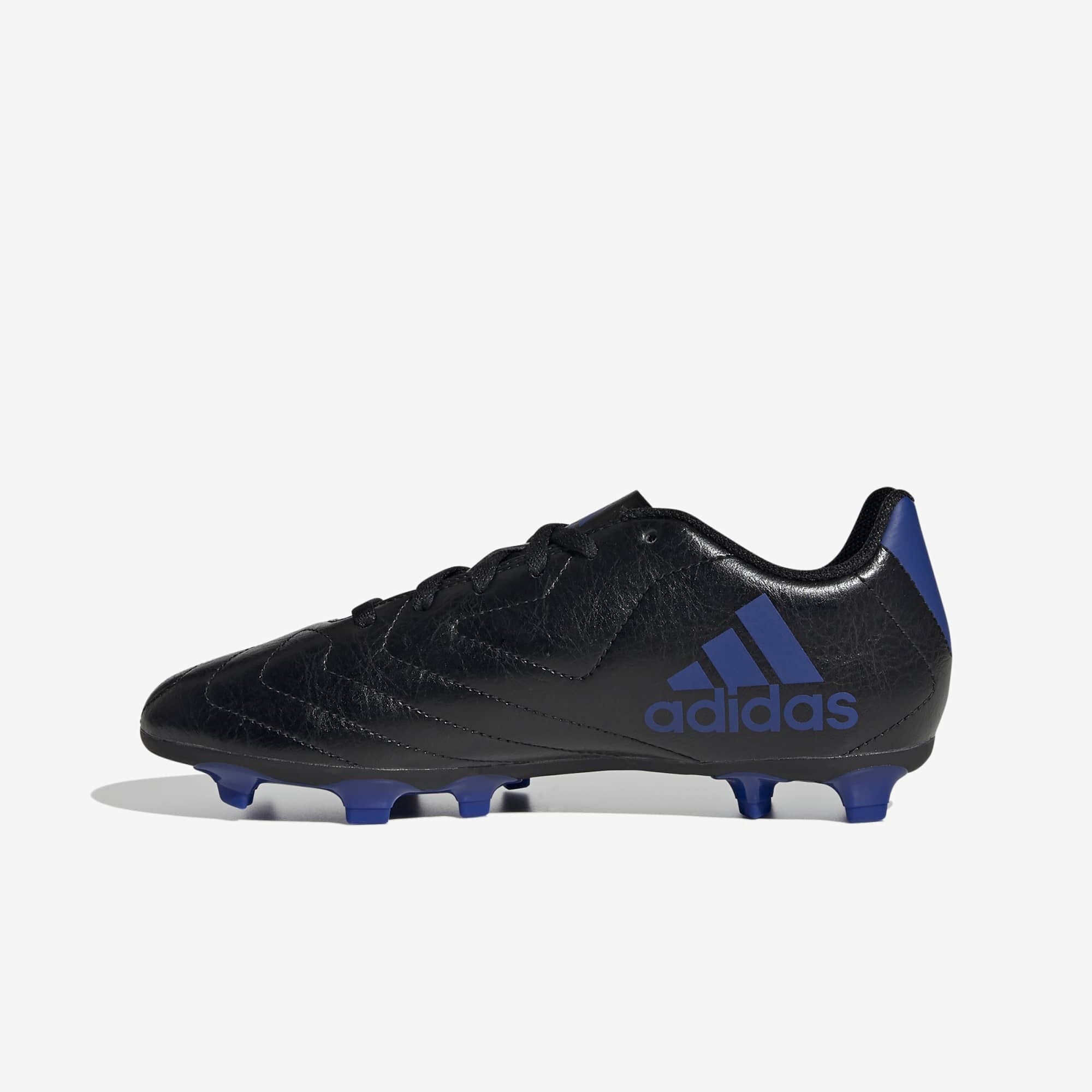 adidas Jr. Goletto VII Little/Big Kids' Firm-Ground Low-Top Soccer Cleats - Core Black / Team Royal Blue / Team Royal Blue