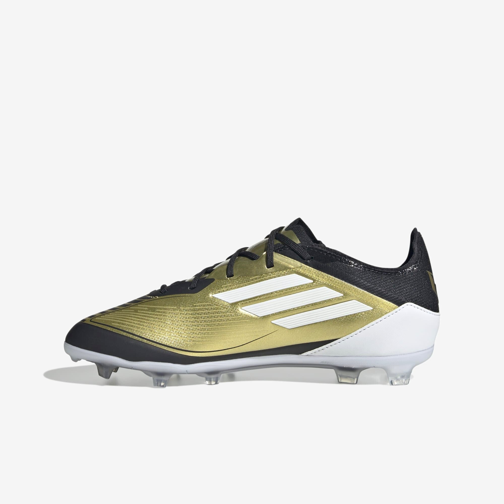 adidas Jr. Messi F50 Pro Little/Big Kids' FG Low-Top Soccer Cleats - Gold Metallic / Cloud White / Core Black