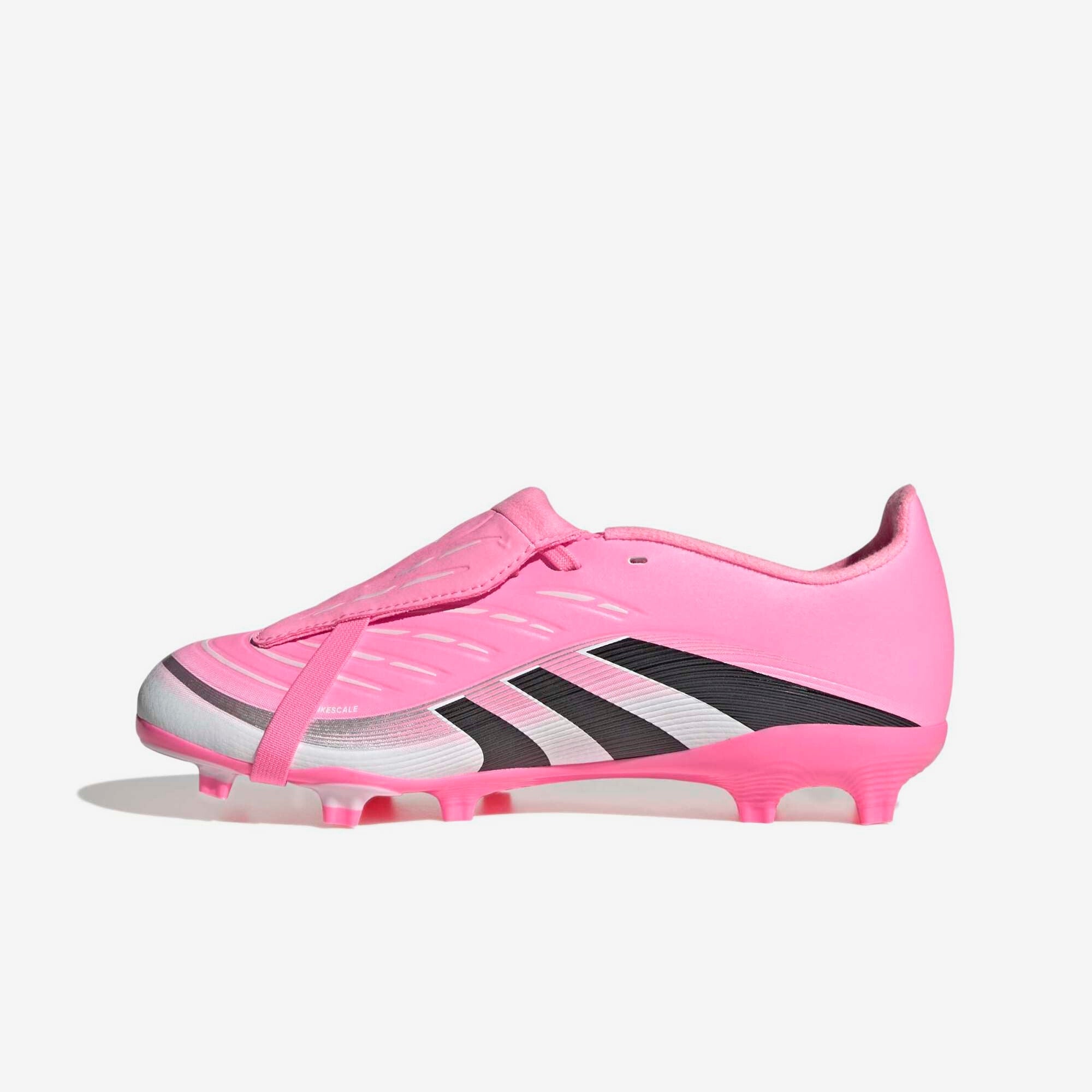 adidas Jr. Predator League Fold-Over Tongue Big Kids' Firm/Multi-Ground Low-Top Soccer Cleats - Beam Pink / Core Black / Cloud White