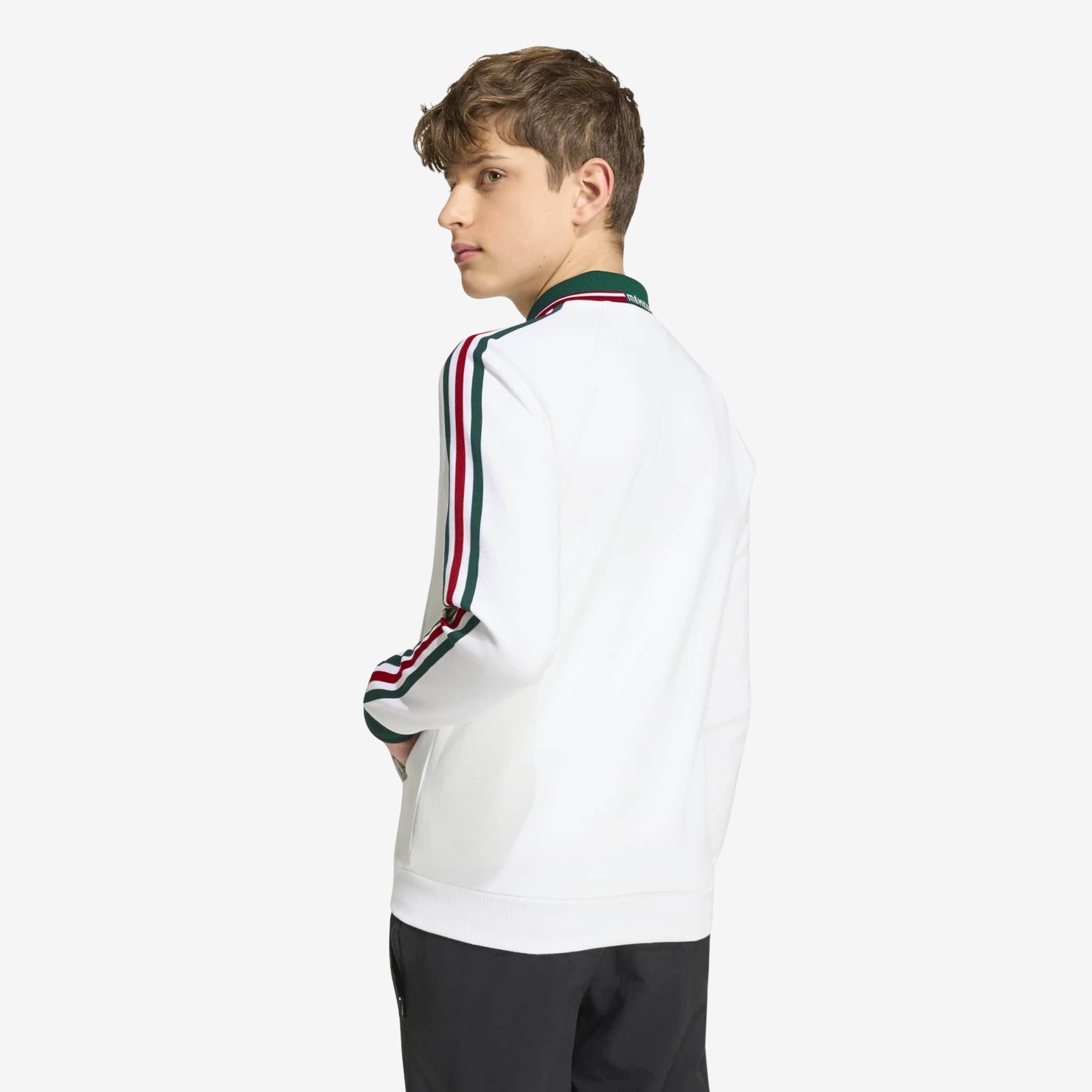 adidas Mexico Away Anthem Big Kids' Full-Zip Soccer Track Jacket - White