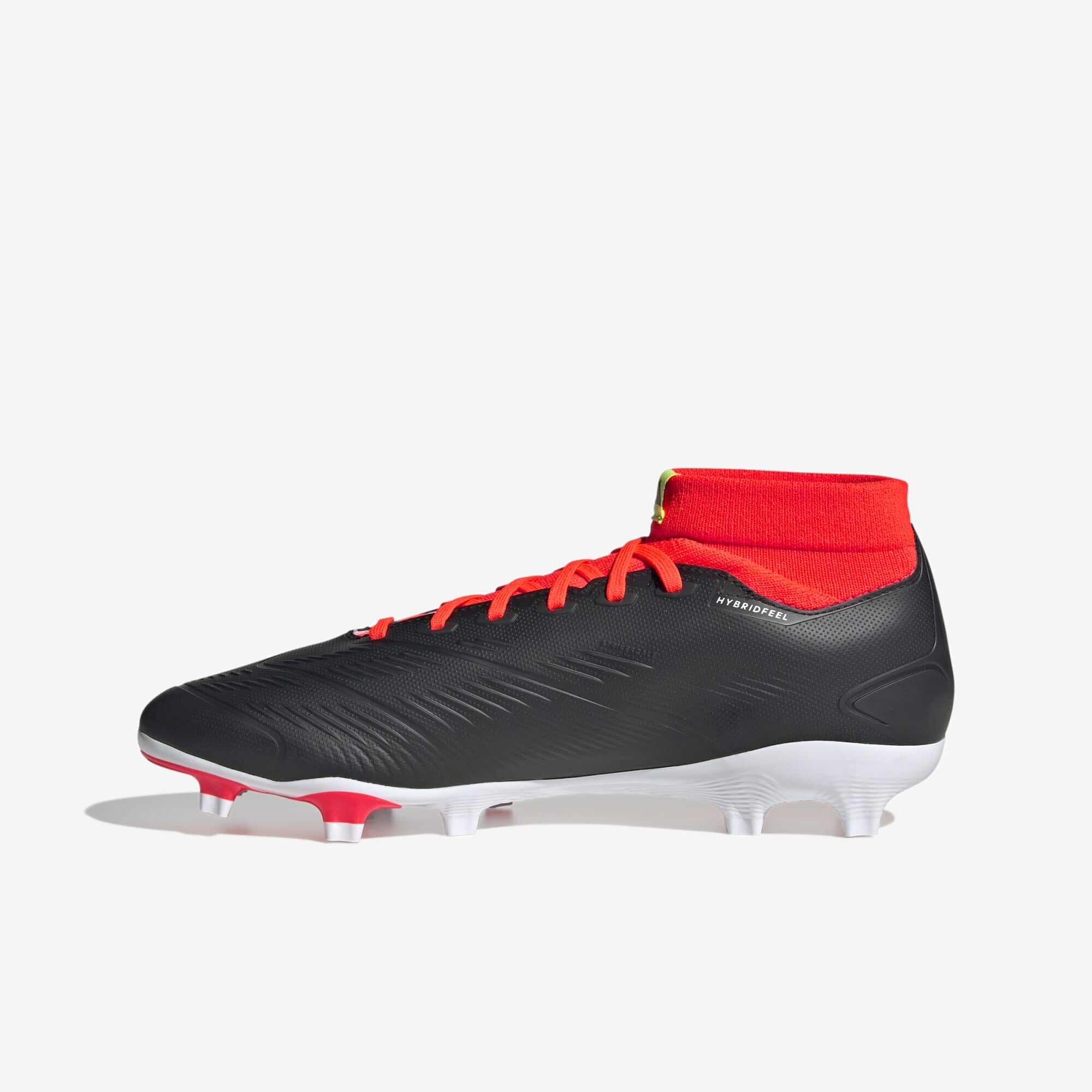 adidas Predator 24 League FG High-Top Soccer Cleats - Core Black / Cloud White / Solar Red
