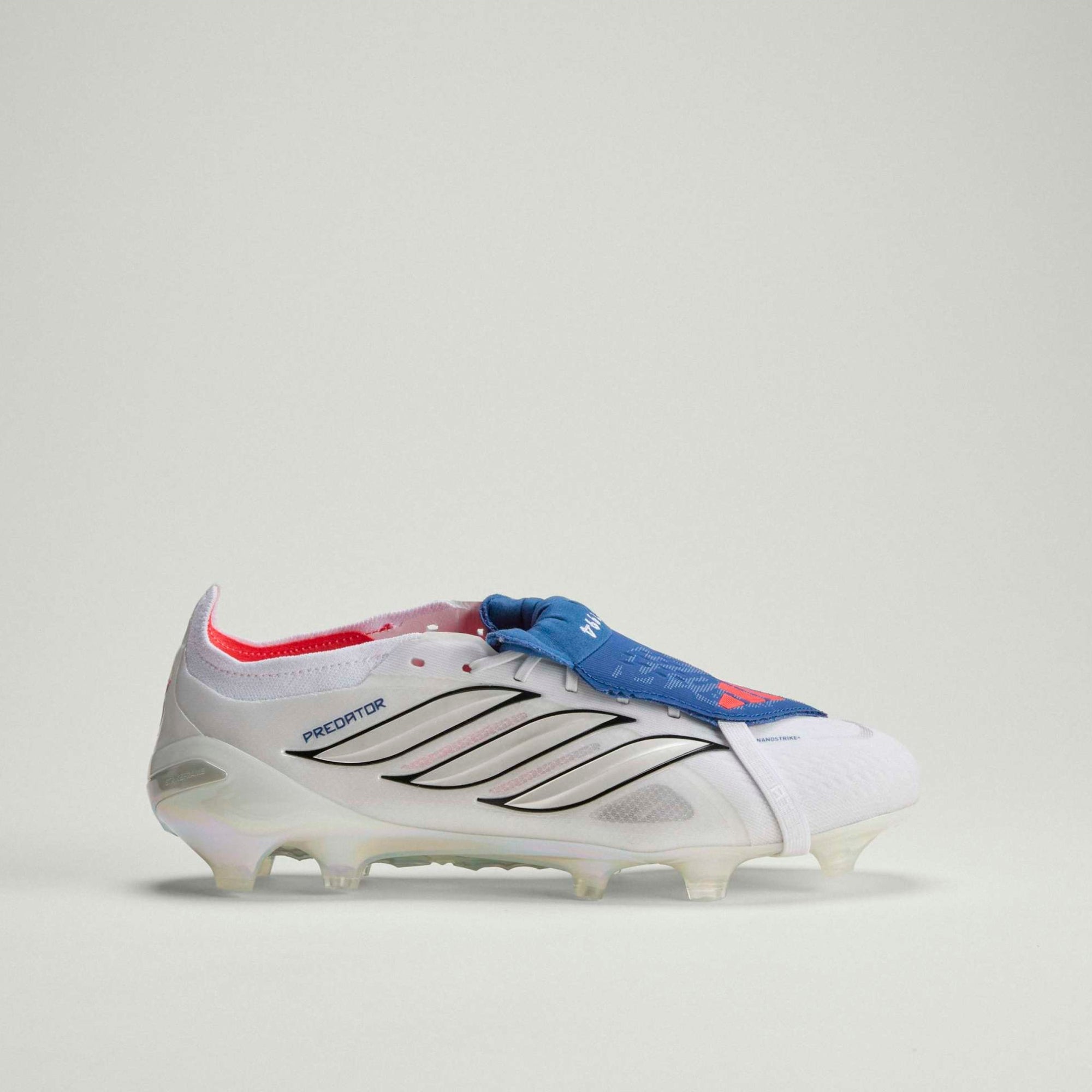 adidas Predator Elite Fold-Over Tongue Firm-Ground Low-Top Soccer Cleats - Cloud White / Zero Metalic / Royal Blue
