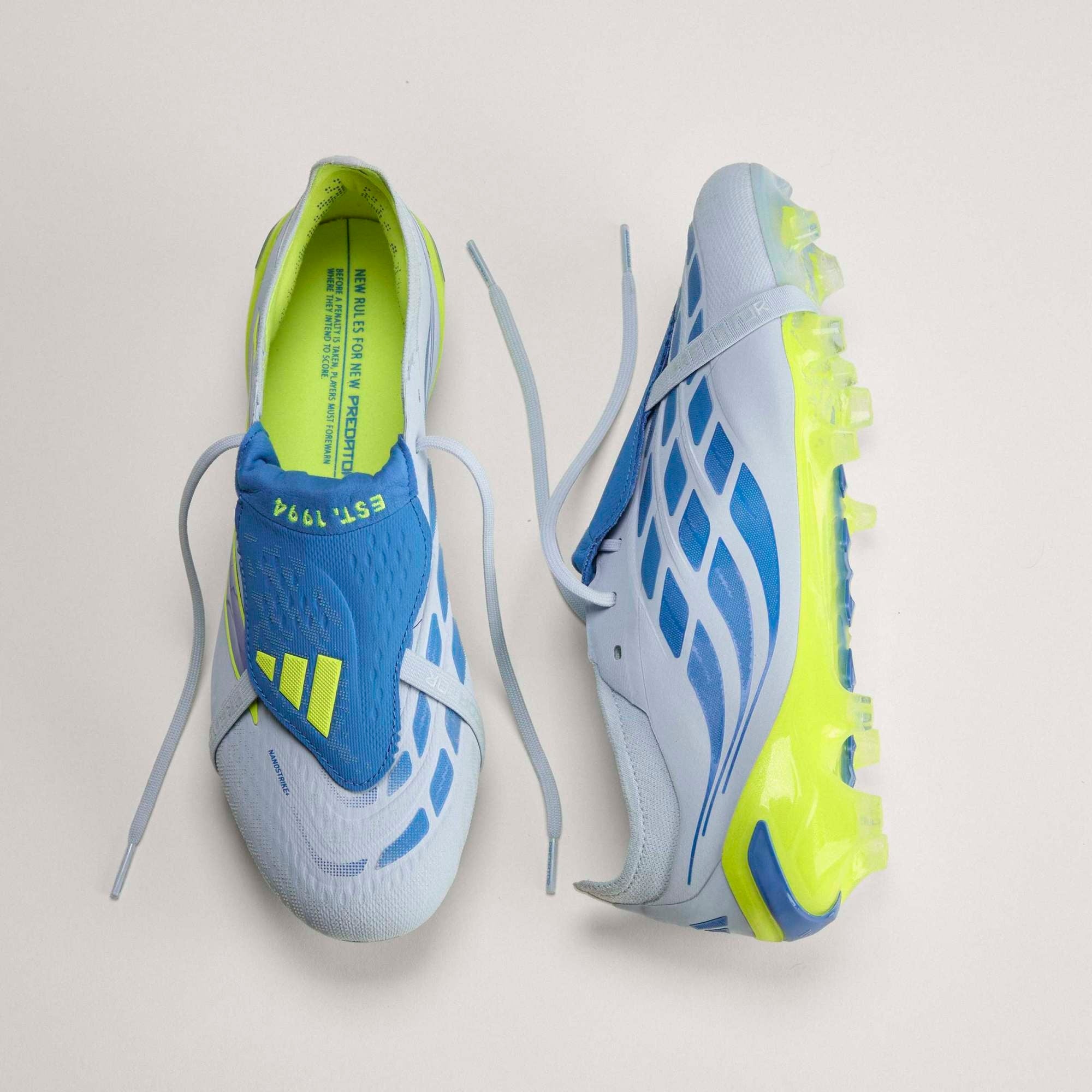 adidas Predator Elite Fold-Over Tongue Firm-Ground Low-Top Soccer Cleats - Crystal Sky / Ray Blue / Team Solar Yellow 2