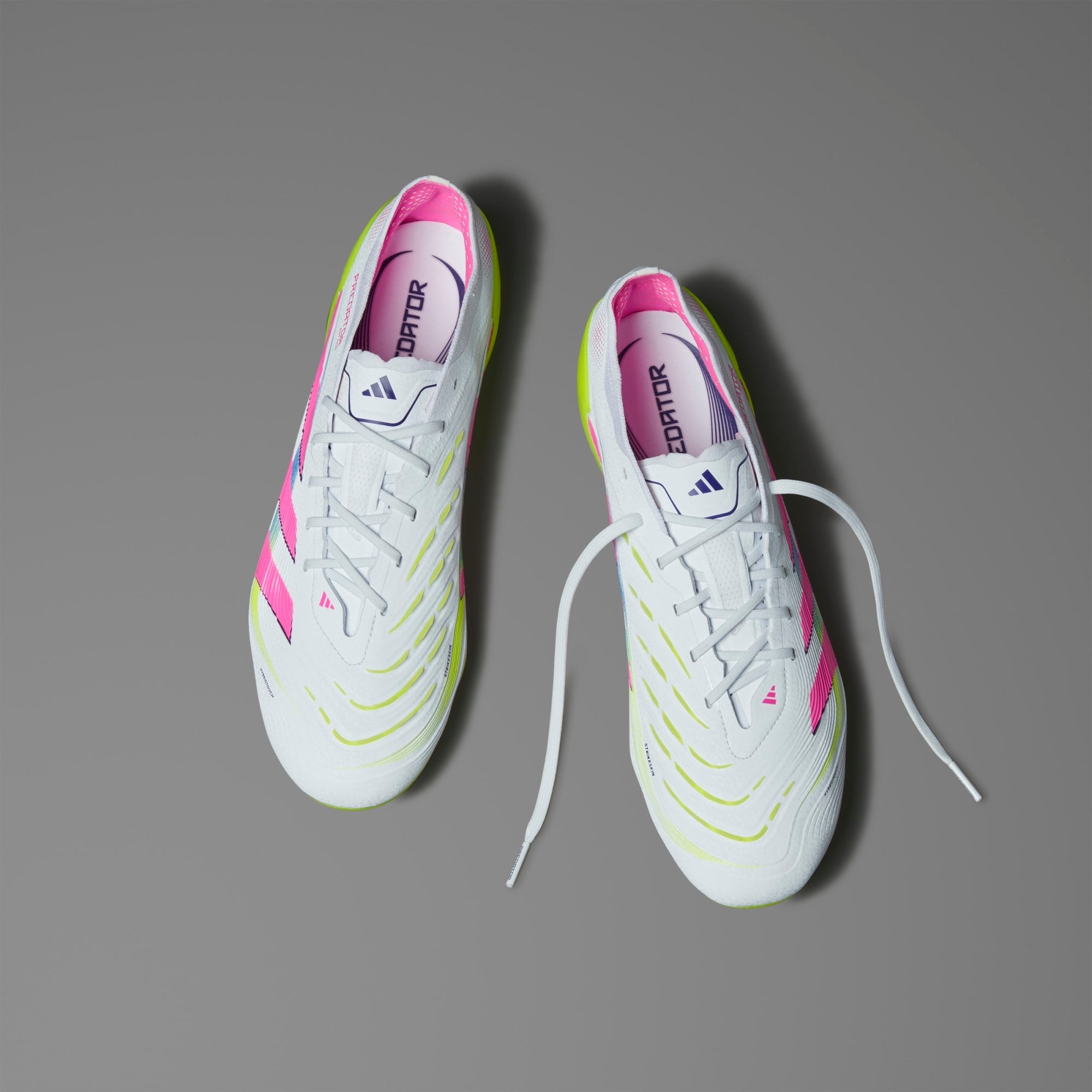 adidas Predator Elite FG Low-Top Soccer Cleats - Cloud White / Lucid Pink / Lucid Lemon