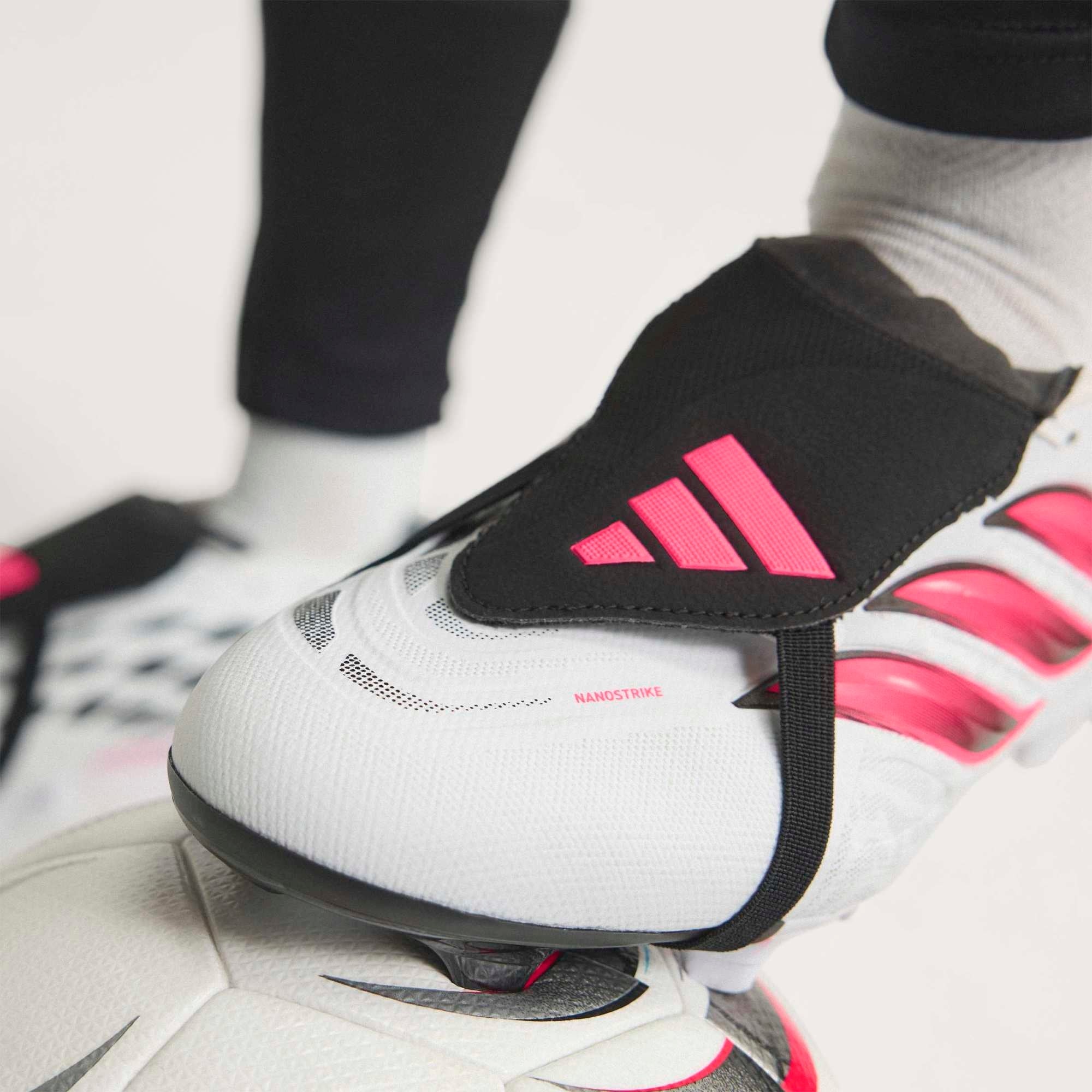 adidas Predator League Fold-Over Tongue Firm-Ground Low-Top Soccer Cleats - Cloud White / Solar Turbo / Core Black