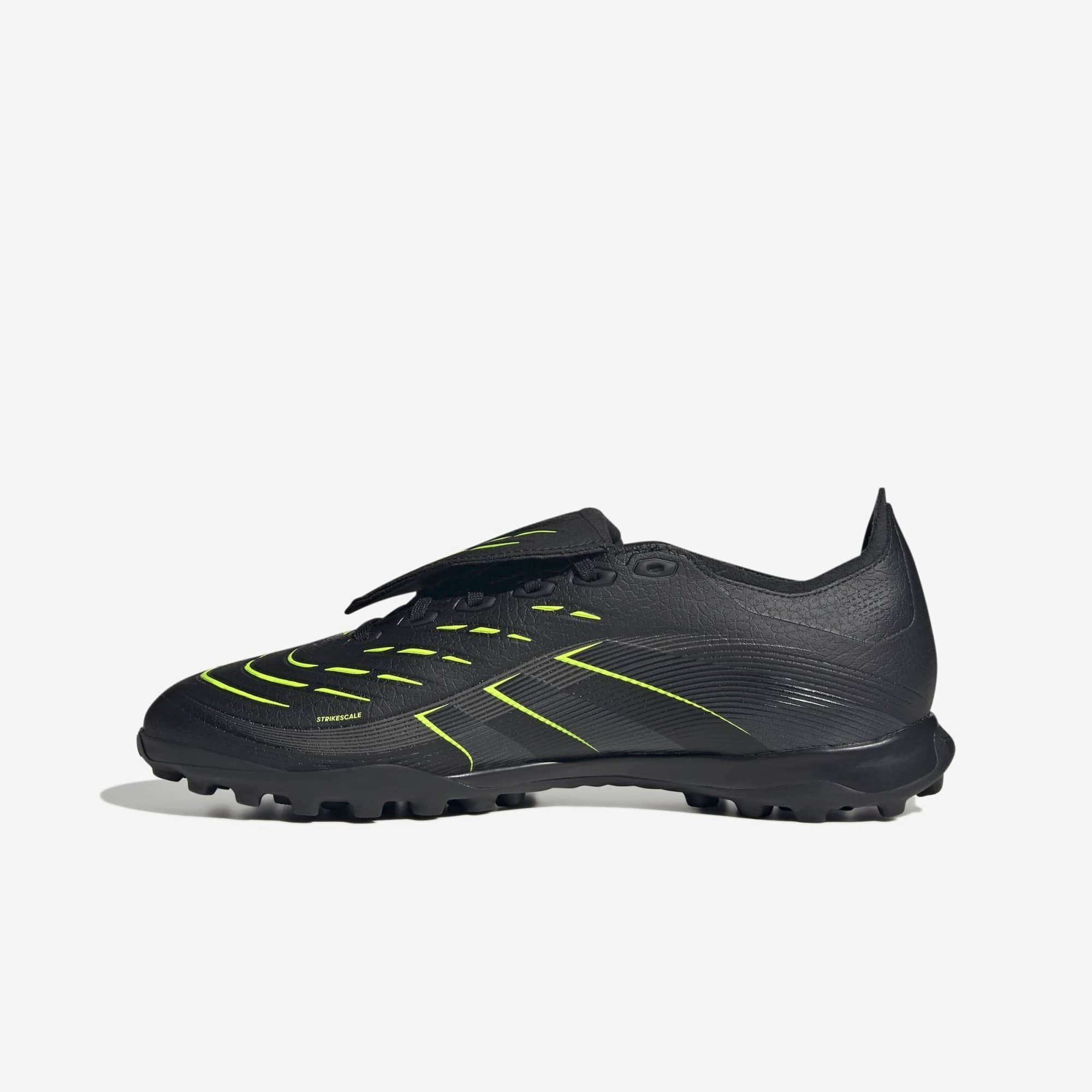 adidas Predator League Fold-Over Tongue Turf Low-Top Soccer Shoes - Core Black / Carbon / Lucid Lemon