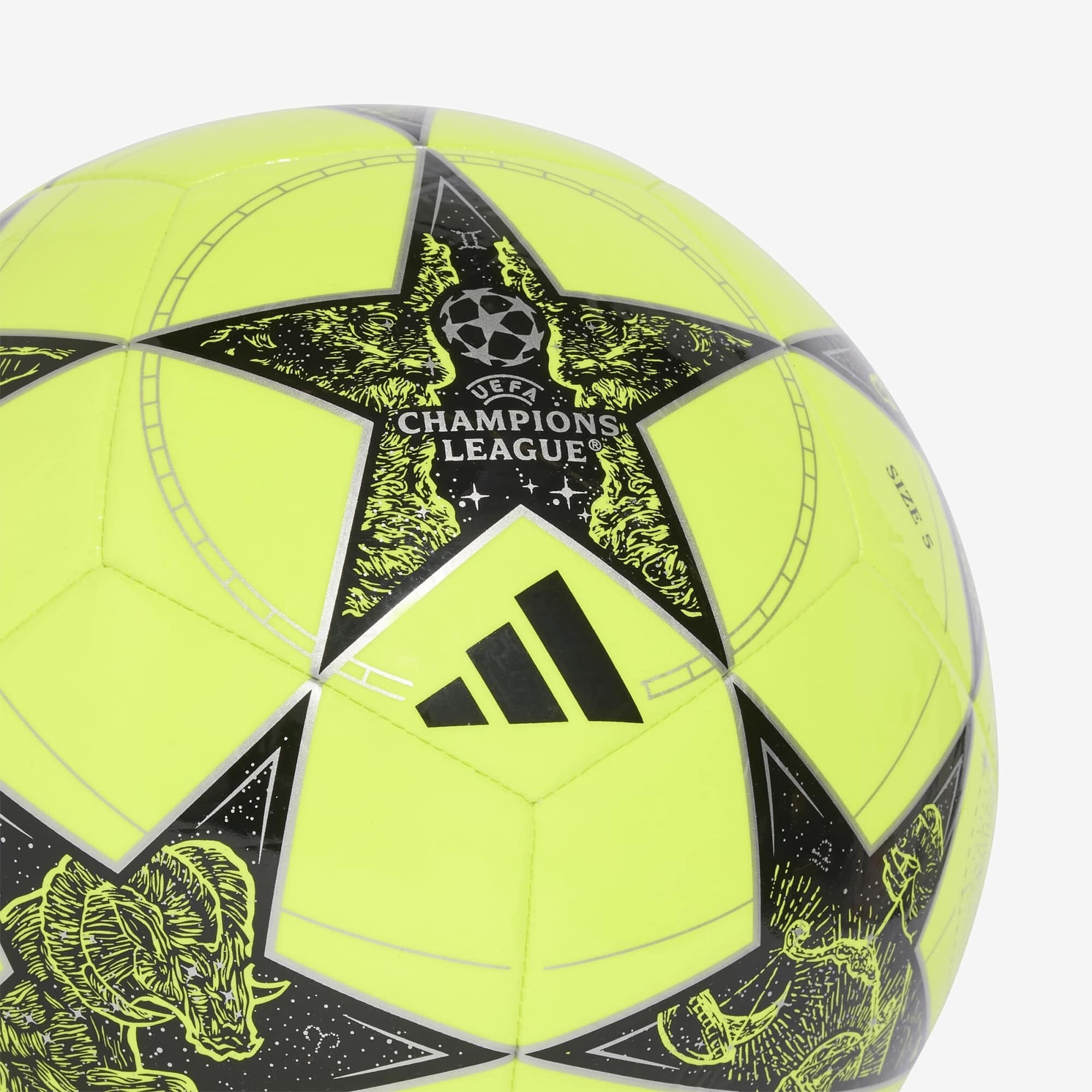 adidas UCL Club 25/26 League Stage Soccer Ball - Solar Yellow / Black / Silver Metallic