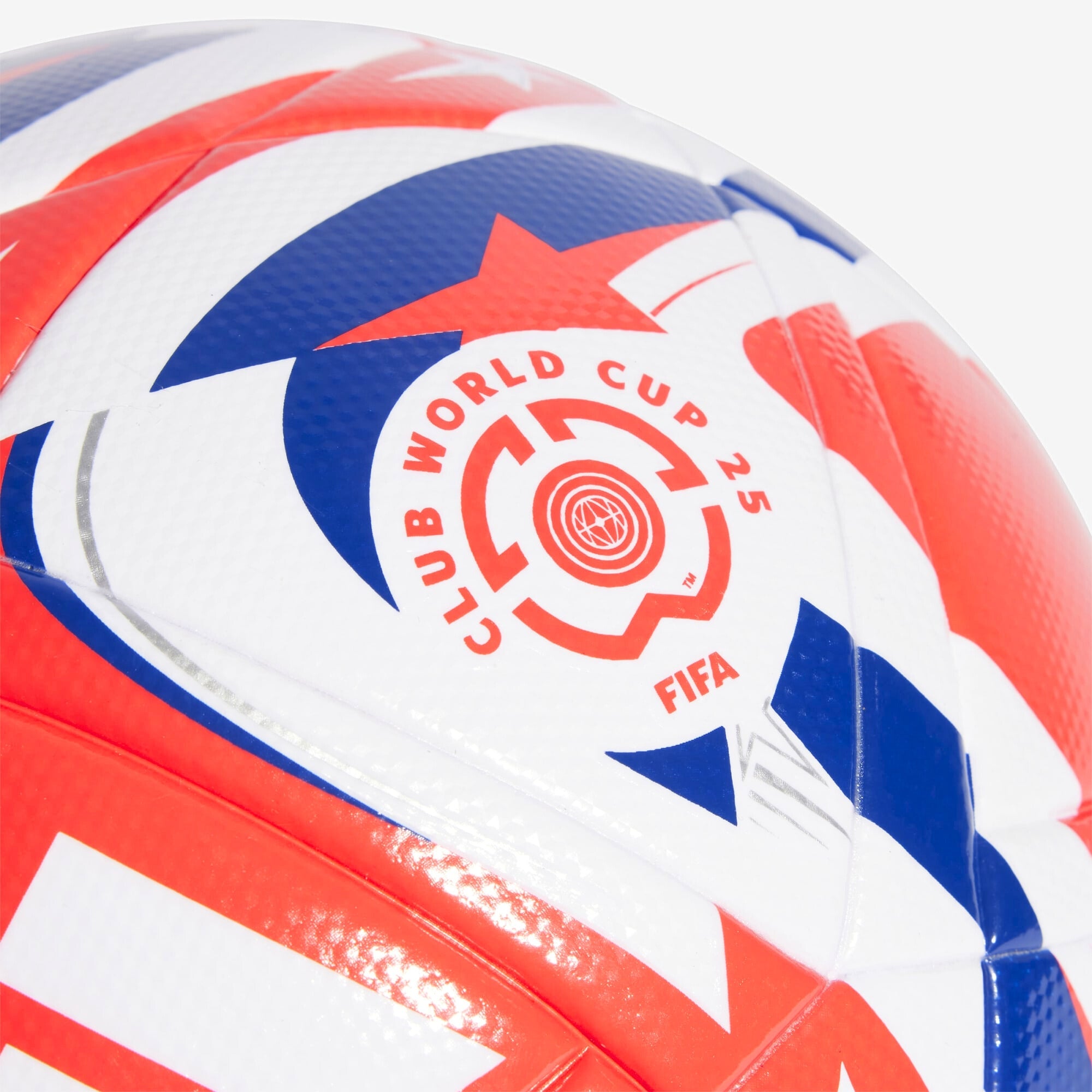 adidas World Cup FIFA 25 League Soccer Ball - White / Lucid Red / Power Blue / Silver Metallic