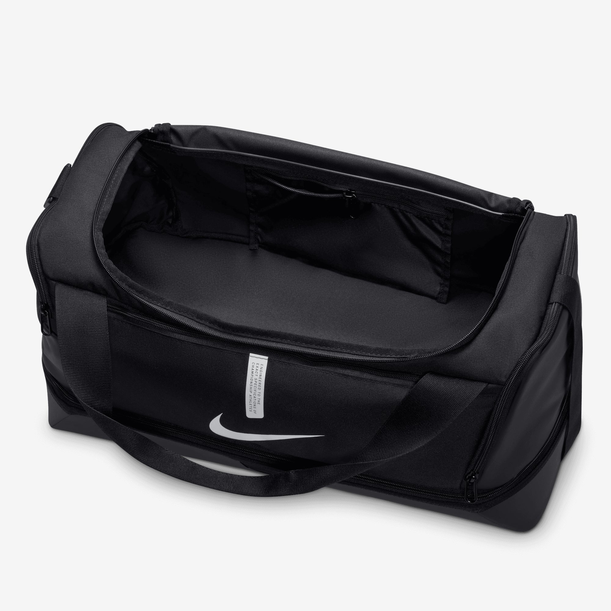 Nike Academy Team Soccer Hardcase Duffel Bag (Medium, 37L) - Black/Black/White