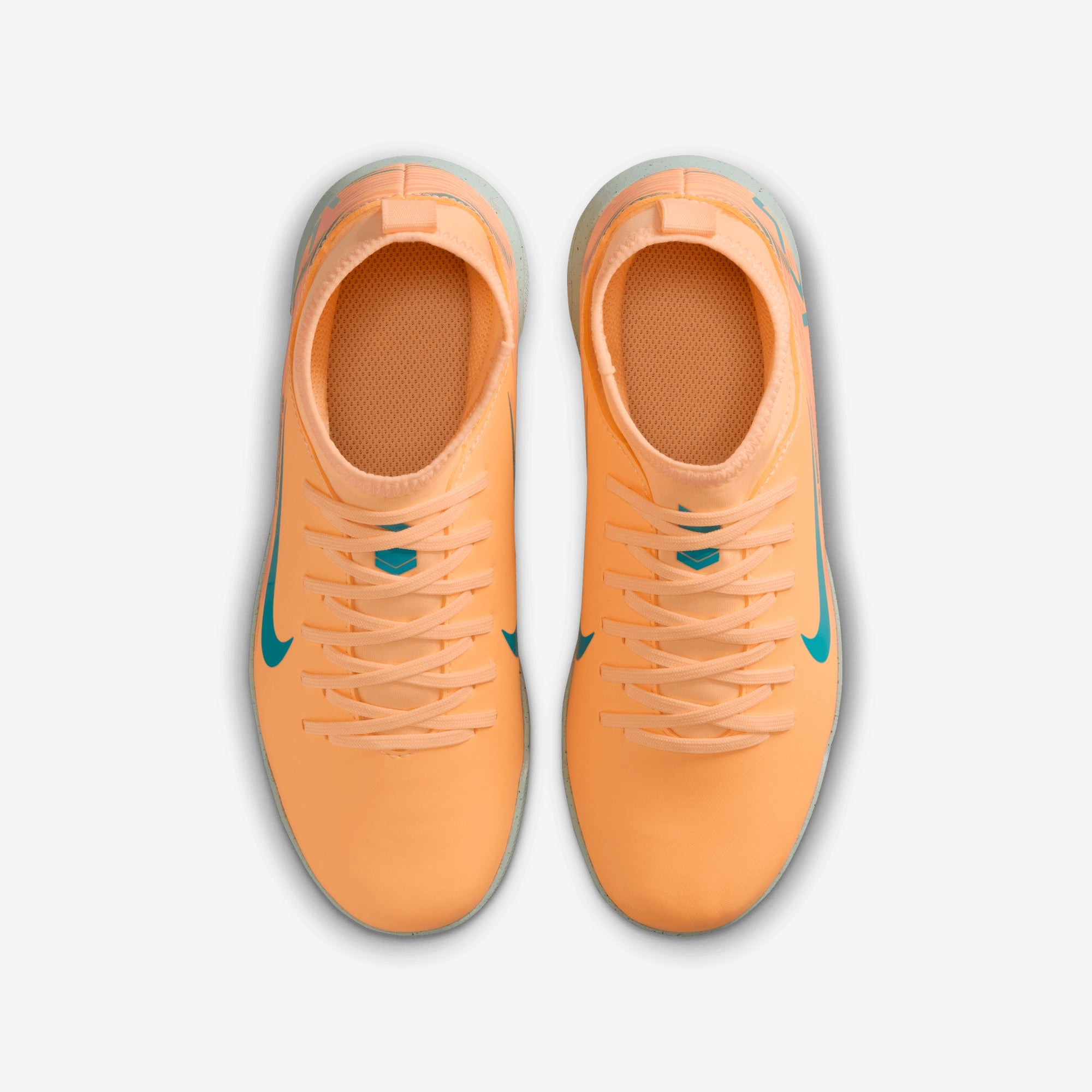 Nike Jr. Mercurial Superfly 10 Club Kylian Mbappé Big Kids' Turf High-Top Soccer Shoes - Melon Tint/Neo Turq-Igloo