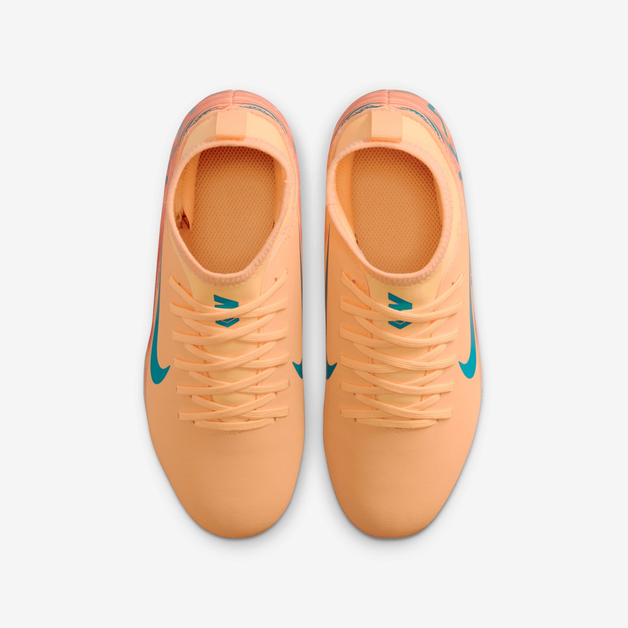 Nike Jr. Mercurial Superfly 10 Club Kylian Mbappé Little/Big Kids' Multi-Ground High-Top Soccer Cleats - Melon Tint/Neo Turq-Igloo