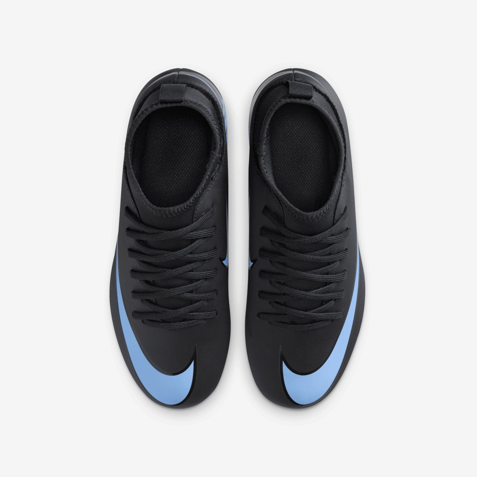 Nike Jr. Mercurial Superfly 10 Club Little/Big Kids' Multi-Ground High-Top Soccer Cleats - Black/Ice Blue