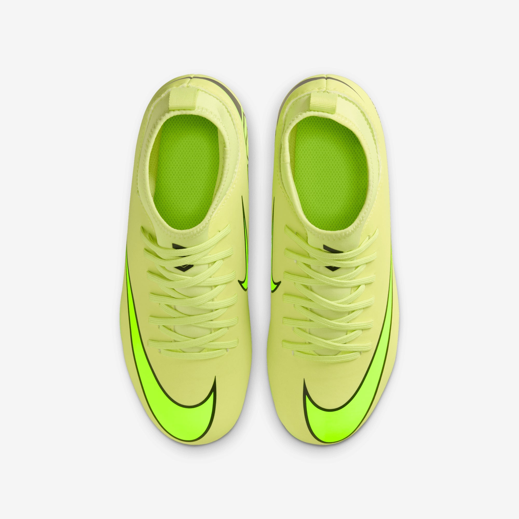 Nike Jr. Mercurial Superfly 10 Club Little/Big Kids' Multi-Ground High-Top Soccer Cleats - Limelight/Volt-Hyper Crimson