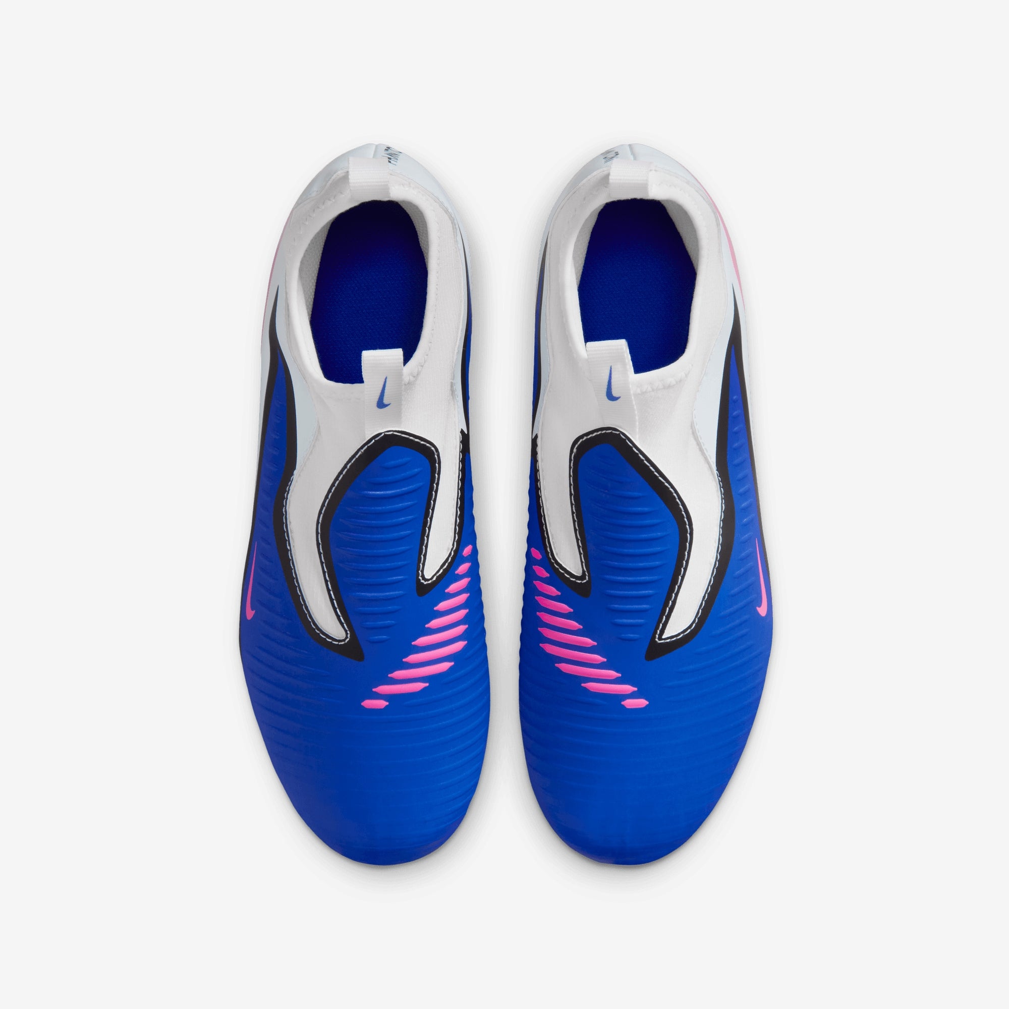 Nike Jr. Phantom 6 High Academy Big Kids' Multi-Ground Soccer Cleats - Racer Blue/Pink Blast-White