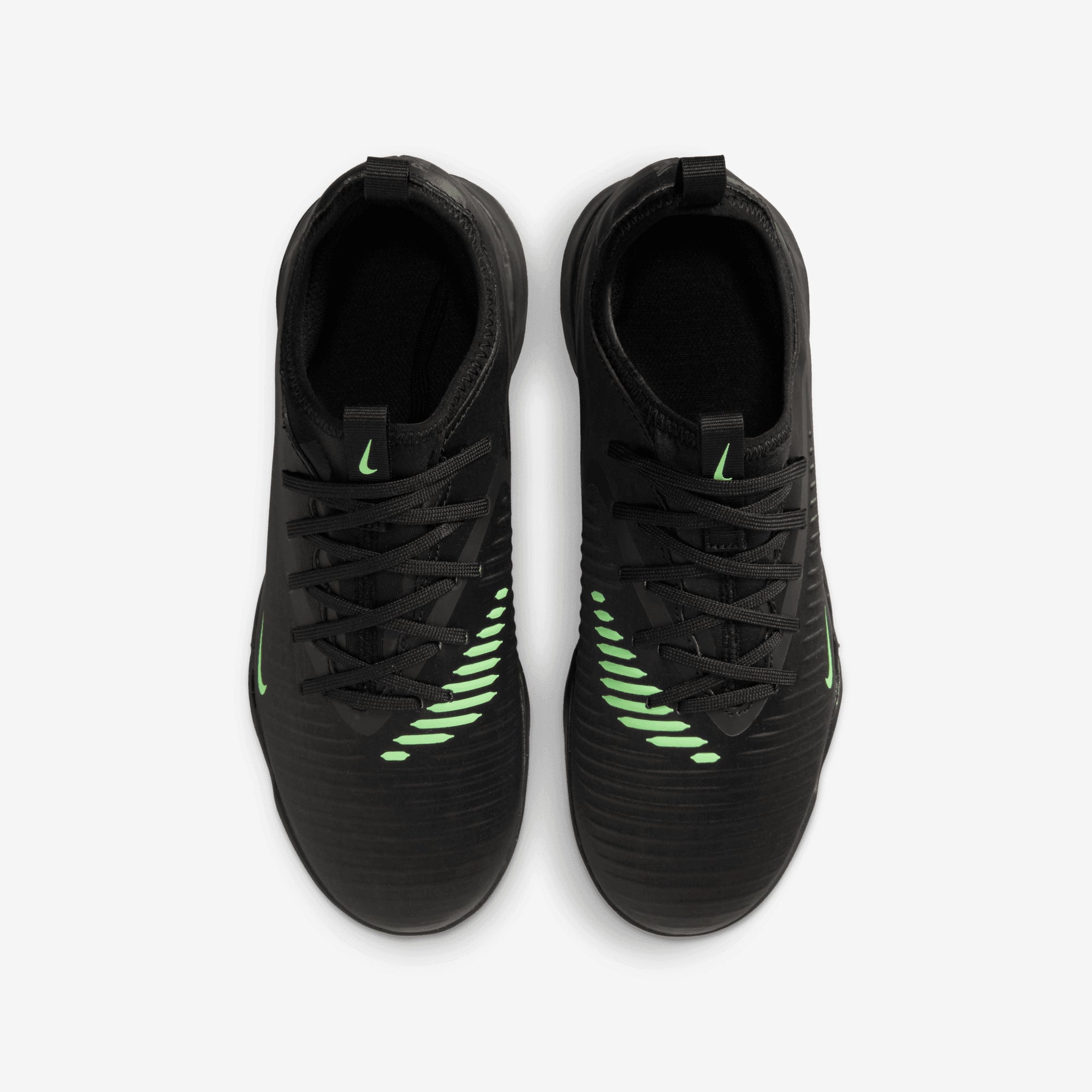 Nike Jr. Phantom 6 Low Academy Big Kids' Turf Soccer Shoes - Black/Illusion Green-Black