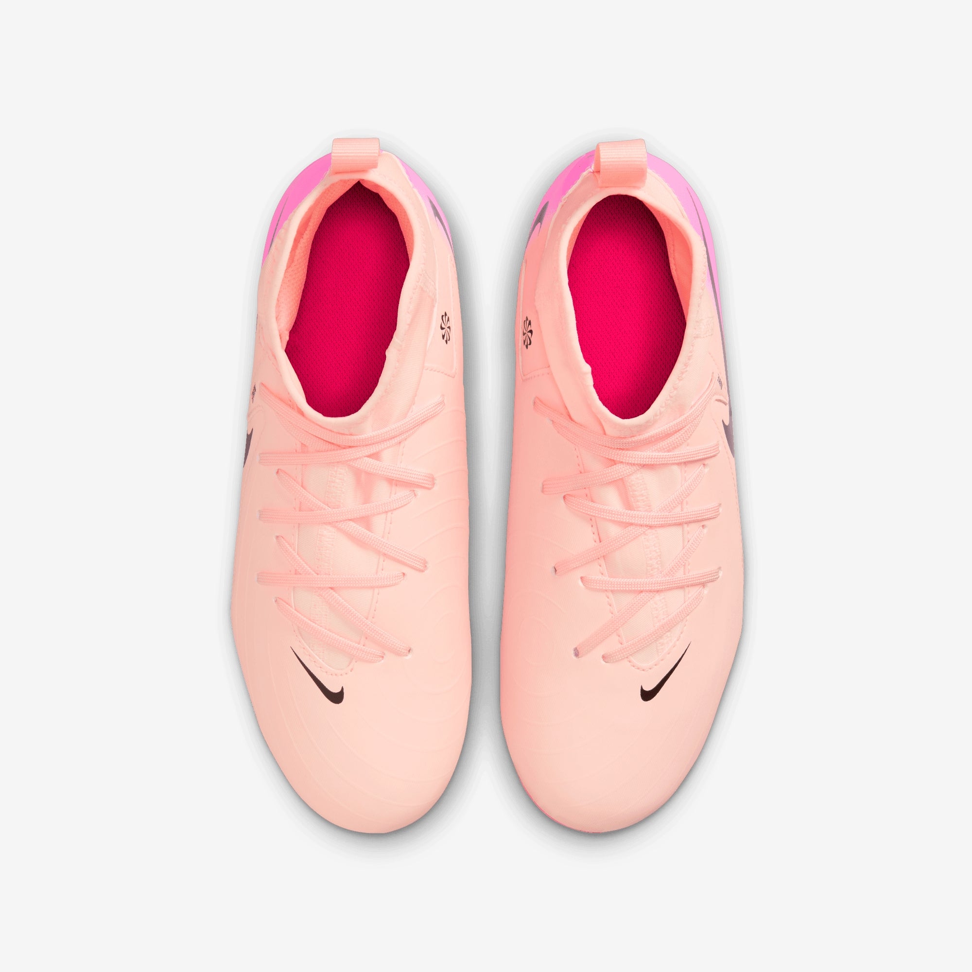 Nike Jr. Phantom Luna 2 Academy Little/Big Kids' MG High-Top Soccer Cleats - Crimson Tint/Black-Pink Blast