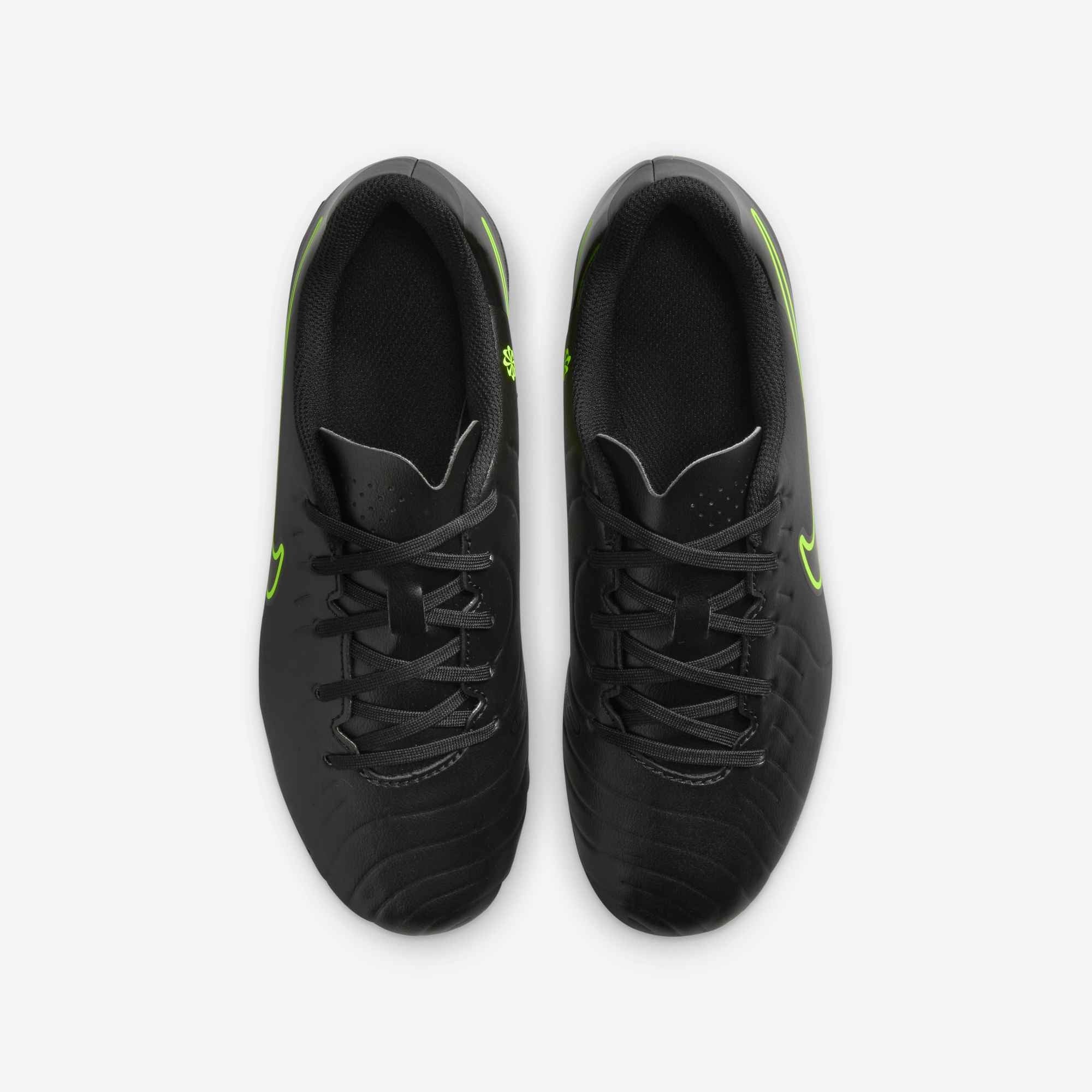 Nike Jr. Tiempo Legend 10 Club Little/Big Kids' MG Low-Top Soccer Cleats - Black/Volt
