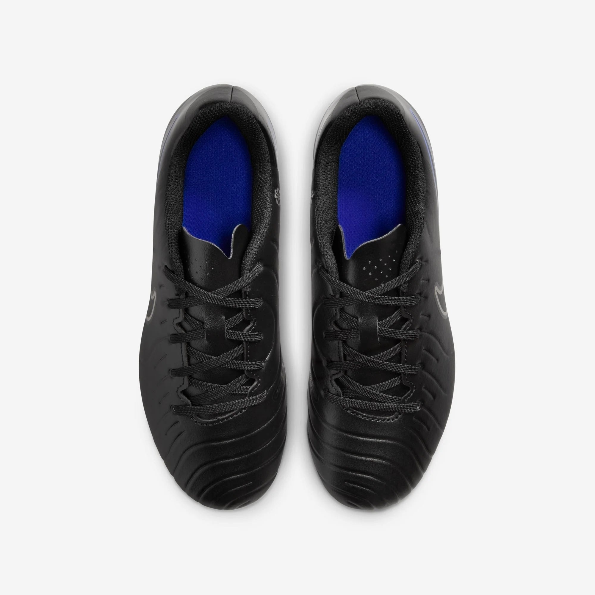 Nike Jr. Tiempo Legend 10 Club Little/Big Kids' MG Low-Top Soccer Cleats - Black/Chrome/Hyper Royal