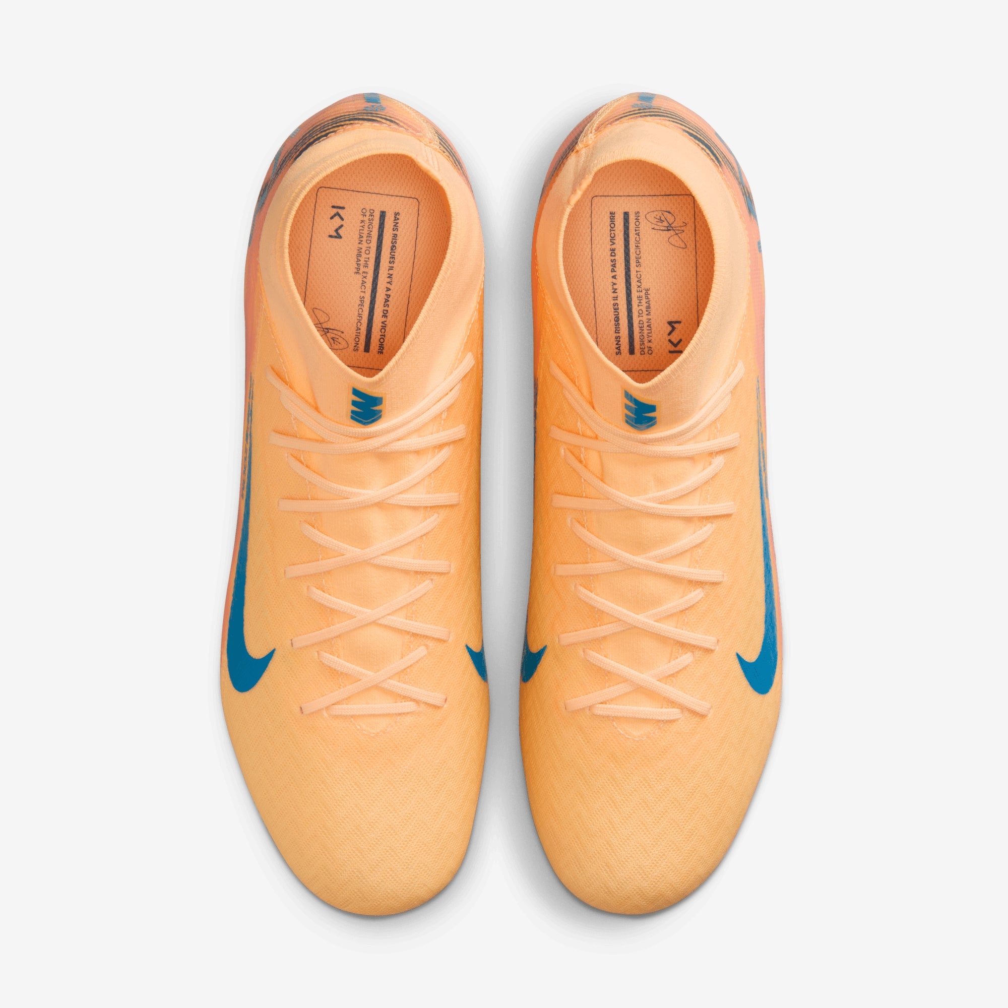 Nike Mercurial Superfly 10 Academy "Kylian Mbappé" Multi-Ground High-Top Soccer Cleats - Melon Tint/Neo Turq-Igloo