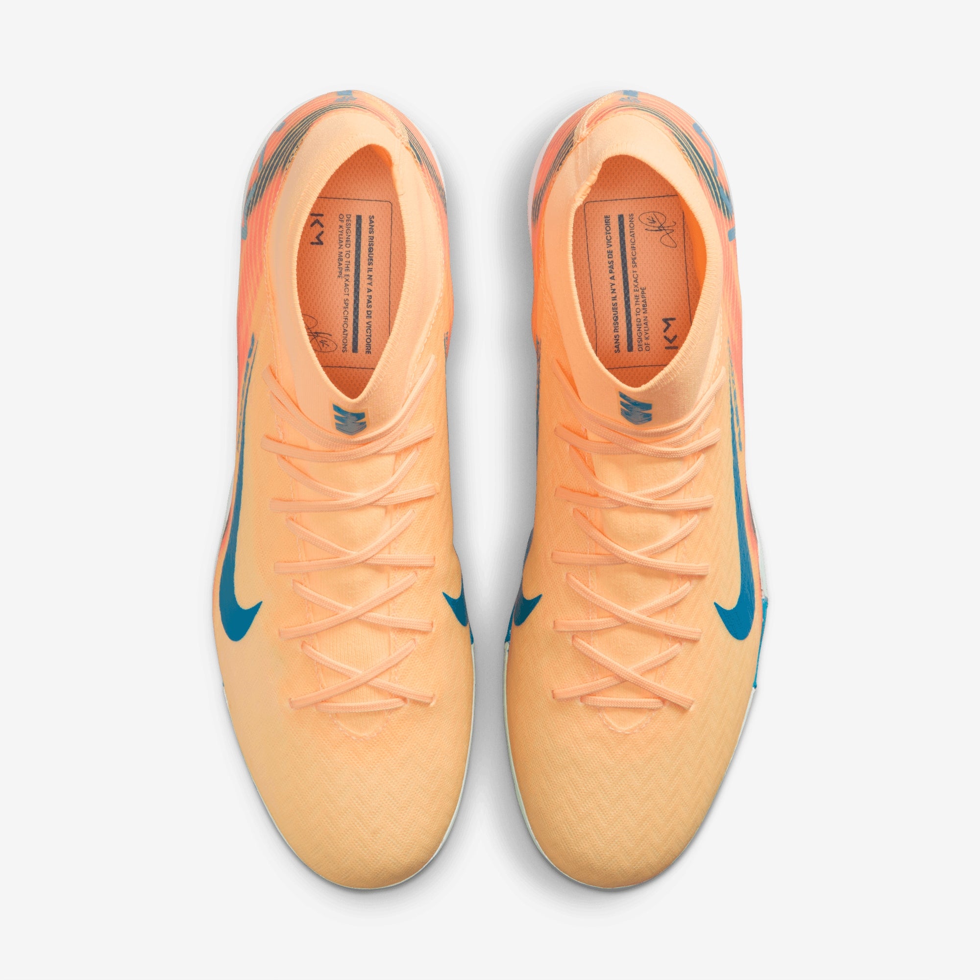 Nike Mercurial Superfly 10 Academy Kylian Mbappé Turf High-Top Soccer Shoes - Melon Tint/Neo Turq-Igloo