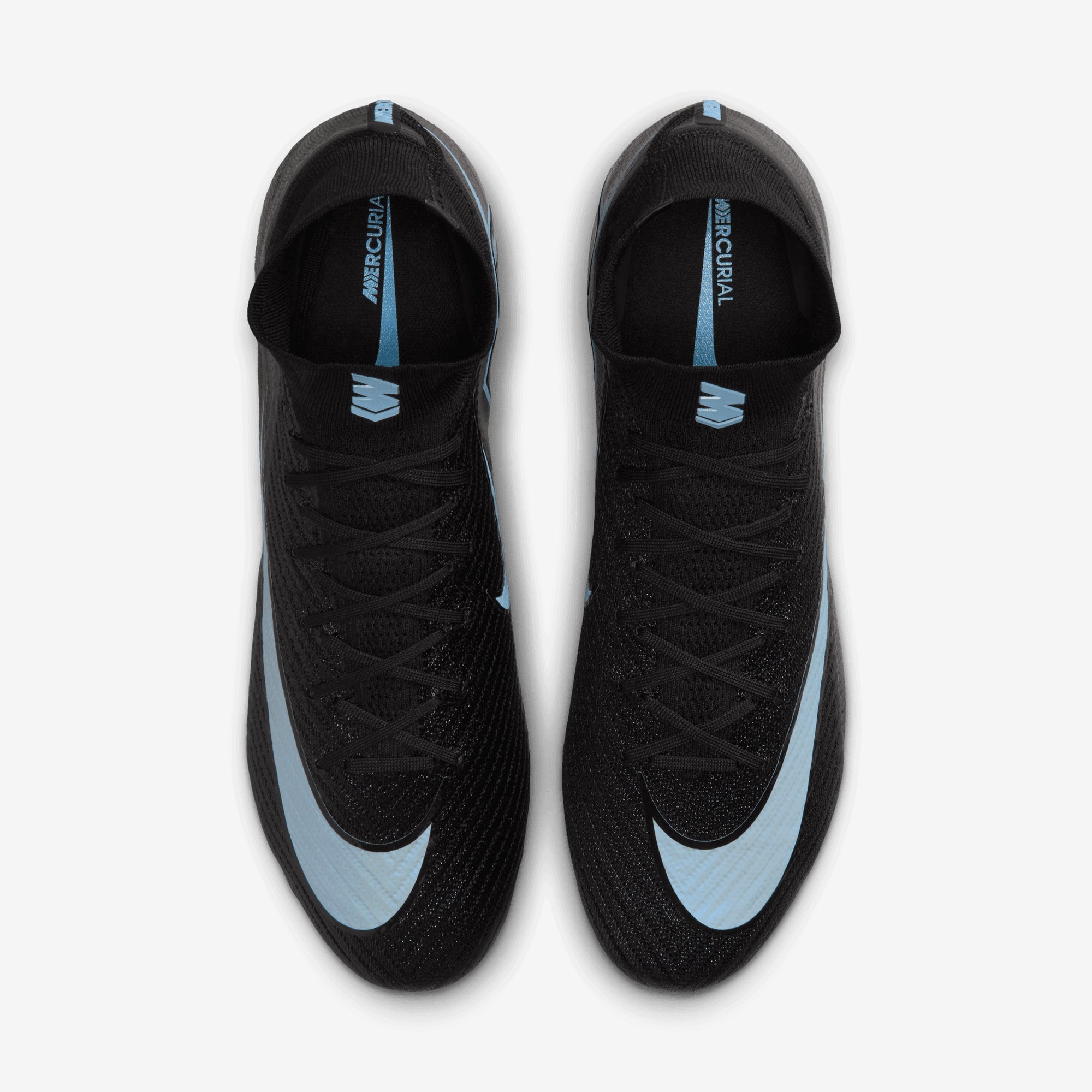 Nike Mercurial Superfly 10 Elite Firm-Ground High-Top Soccer Cleats - Black/Ice Blue