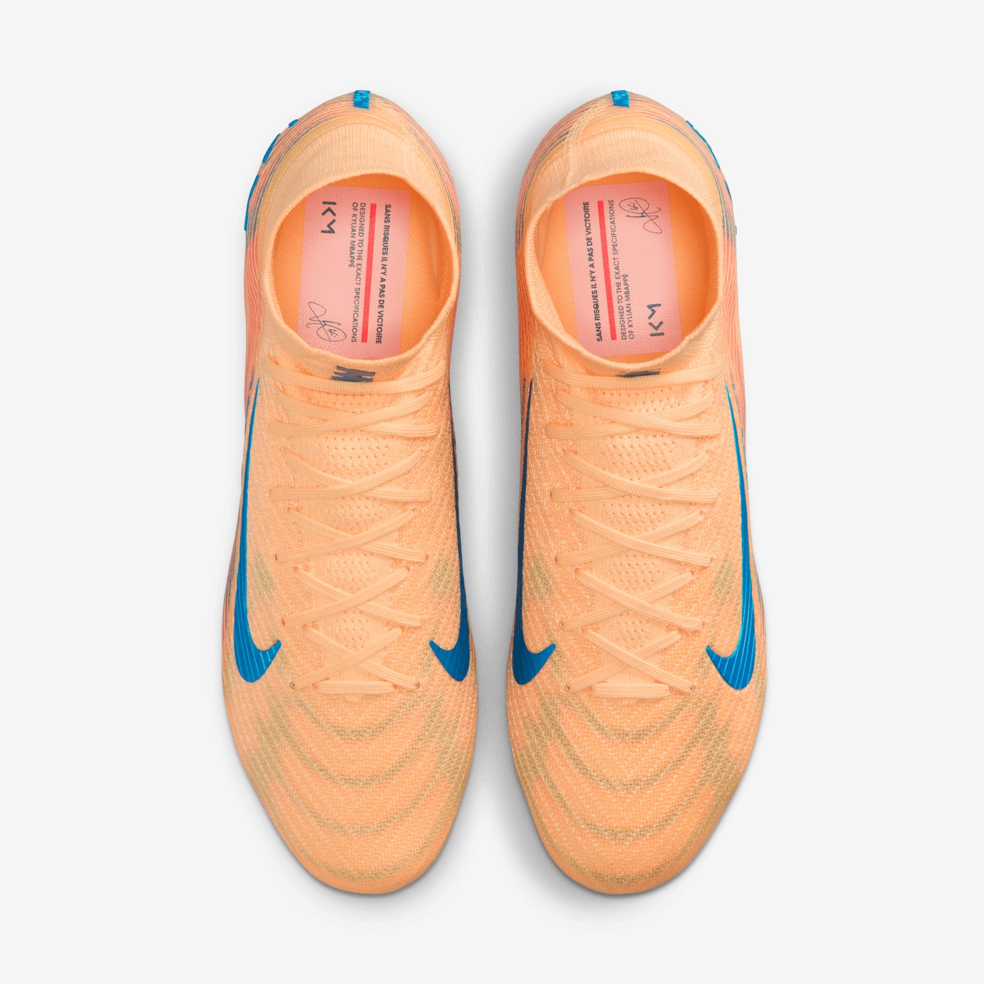 Nike Mercurial Superfly 10 Elite "Kylian Mbappé" Firm-Ground High-Top Soccer Cleats - Melon Tint/Neo Turq-Igloo