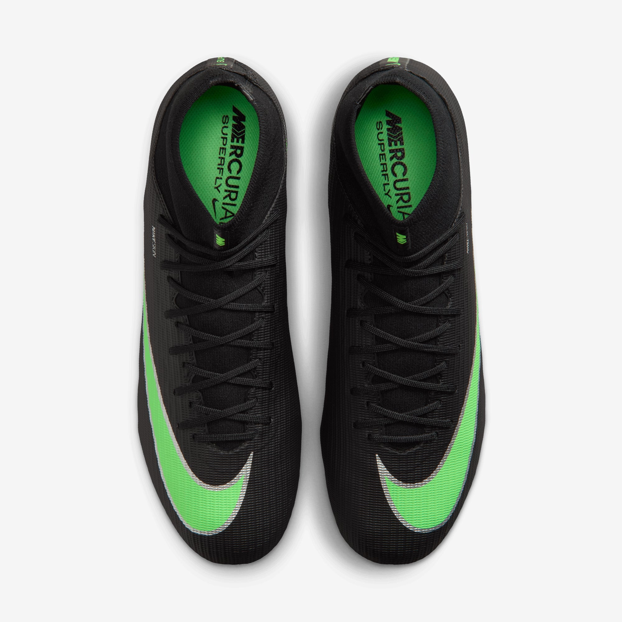 Nike Mercurial Superfly 11 Academy Multi-Ground High-Top Soccer Cleats - Black/Illusion Green-Black