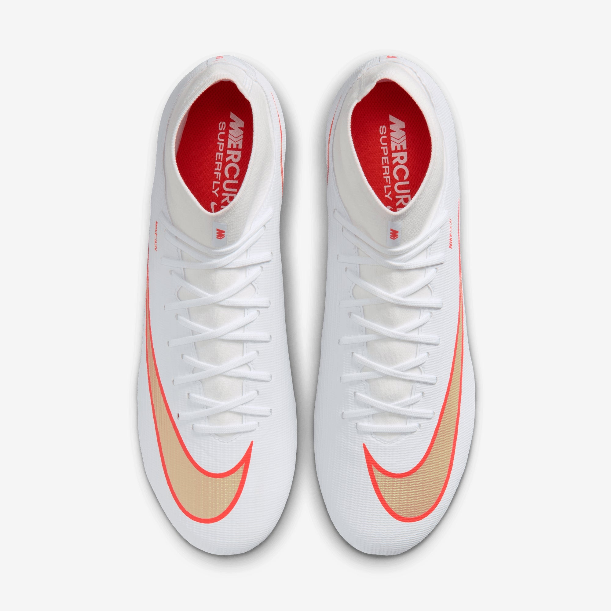 Nike Mercurial Superfly 11 Academy Multi-Ground High-Top Soccer Cleats - White/Blur-Bright Crimson
