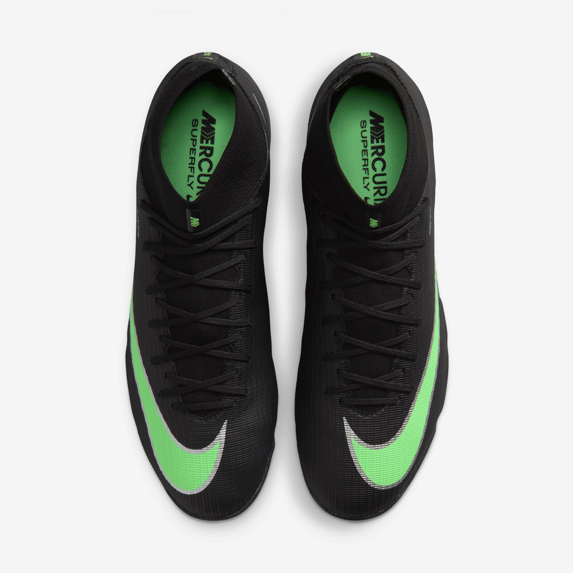 Nike Mercurial Superfly 11 Academy Turf High-Top Soccer Shoes - Black/Illusion Green-Black