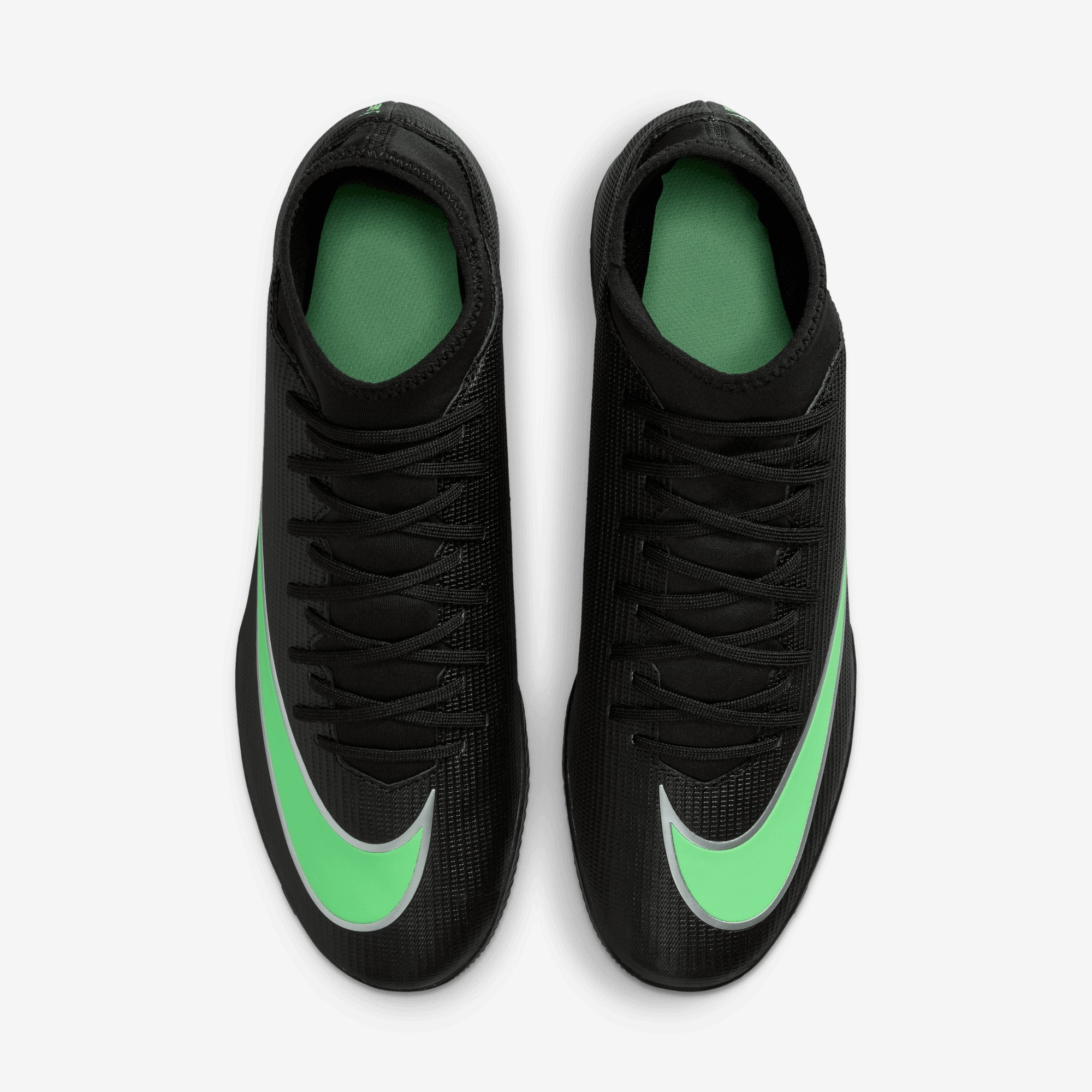 Nike Mercurial Superfly 11 Club Indoor/Court High-Top Soccer Shoes - Black/Illusion Green-Black