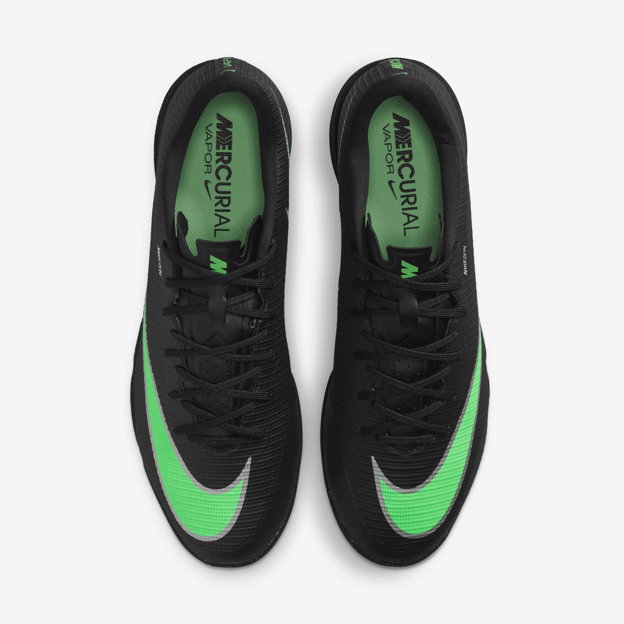 Nike Mercurial Vapor 17 Academy Indoor/Court Low-Top Soccer Shoes - Black/Illusion Green-Black