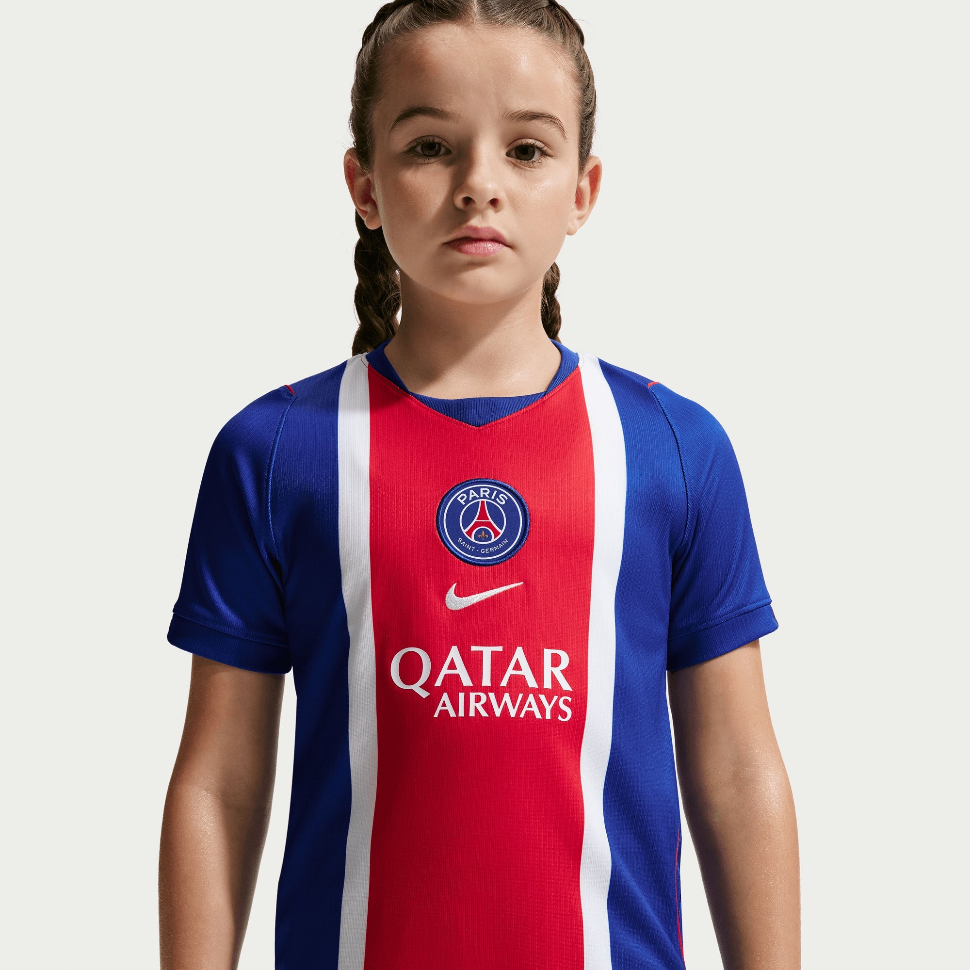 Nike Paris Saint-Germain 2026/27 Stadium Home Big Kids' Dri-FIT Soccer Repica Jersey - Old Royal/White/University Red/White
