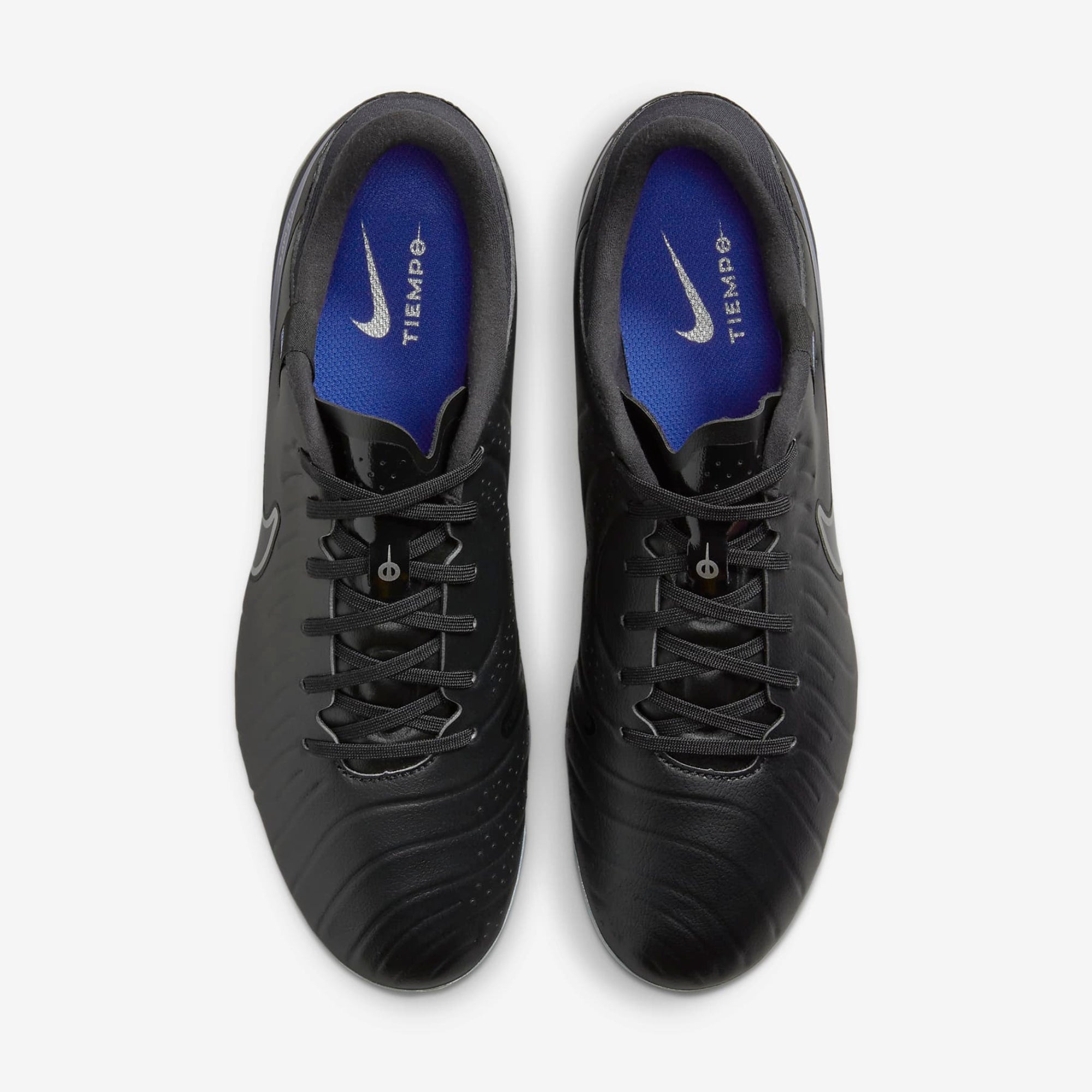 Nike Tiempo Legend 10 Academy Multi-Ground Low-Top Soccer Cleats - Black/Chrome/Hyper Royal