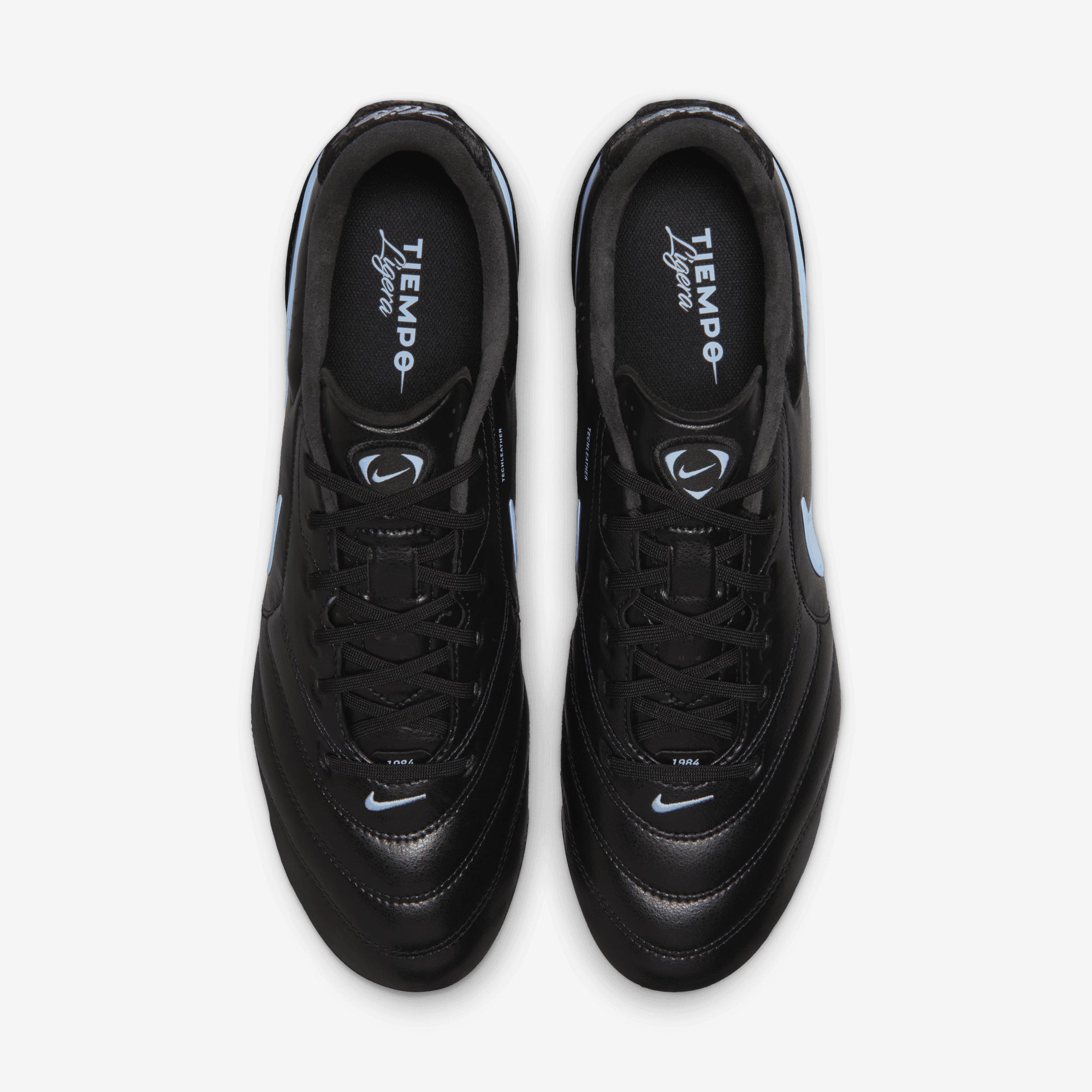 Nike Tiempo Ligera Pro Firm-Ground Low-Top Soccer Cleats - Black/Obsidian-Ice Blue