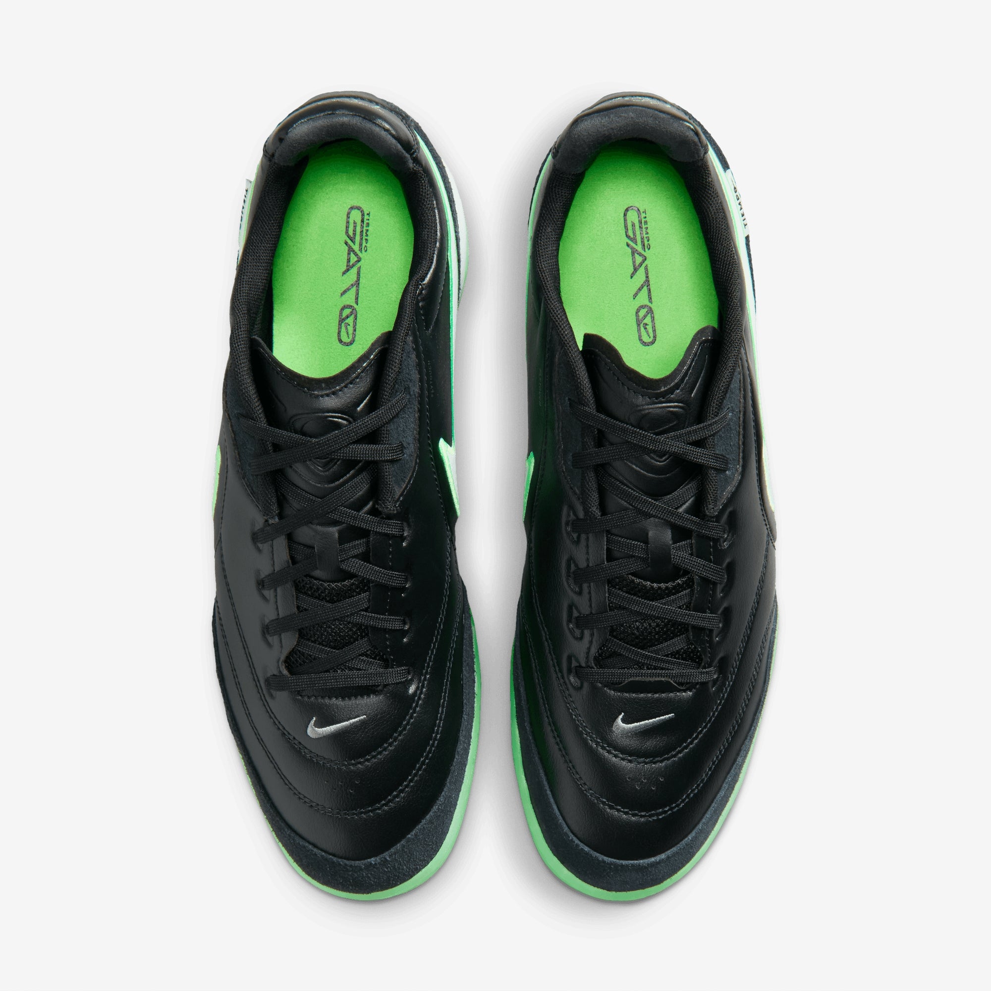 Nike Tiempo Streetgato Indoor/Court Low-Top Soccer Shoes - Black/Illusion Green-Black