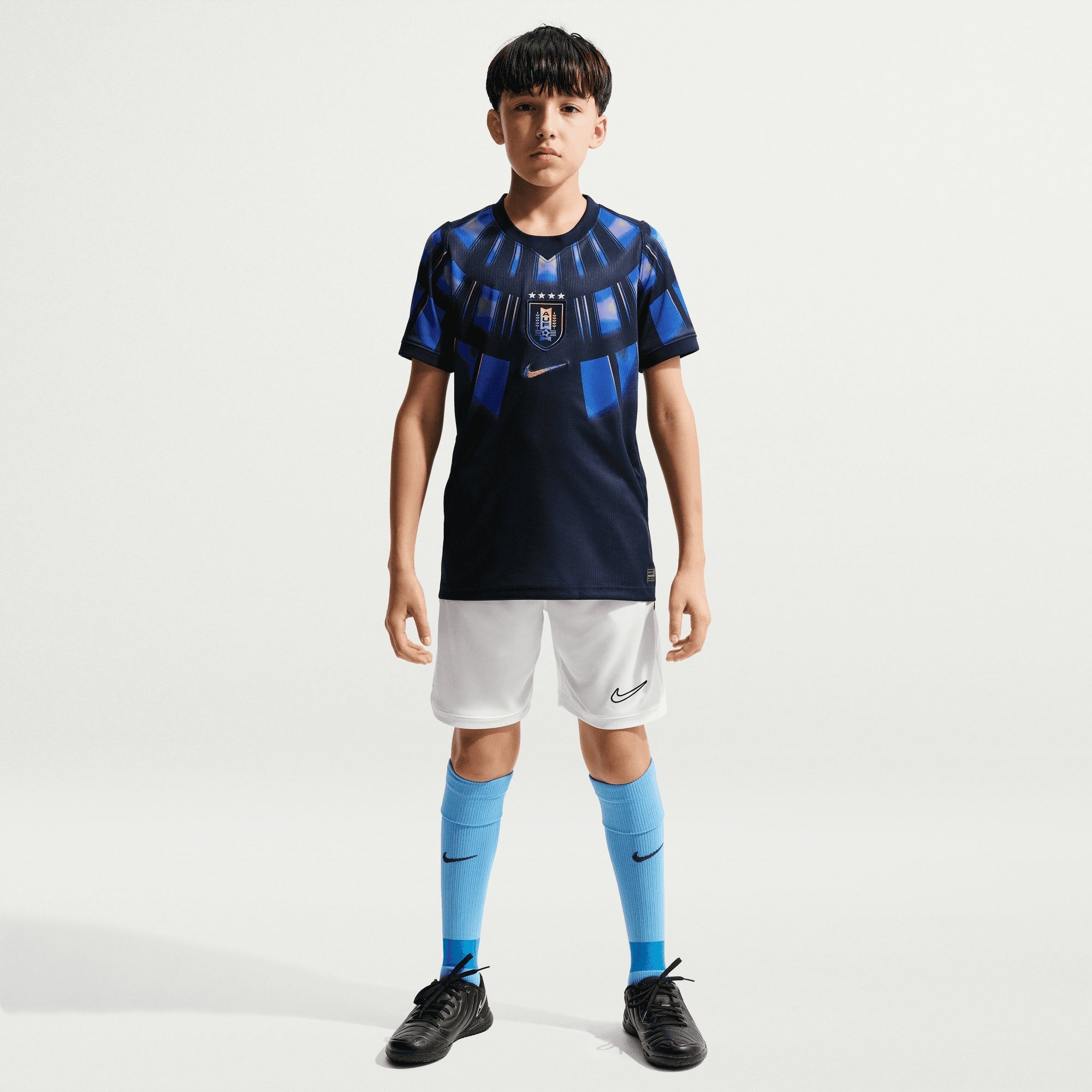 Nike Uruguay 2026 Stadium Away Big Kids' Dri-FIT Soccer Replica Jersey - Obsidian/Hyper Royal