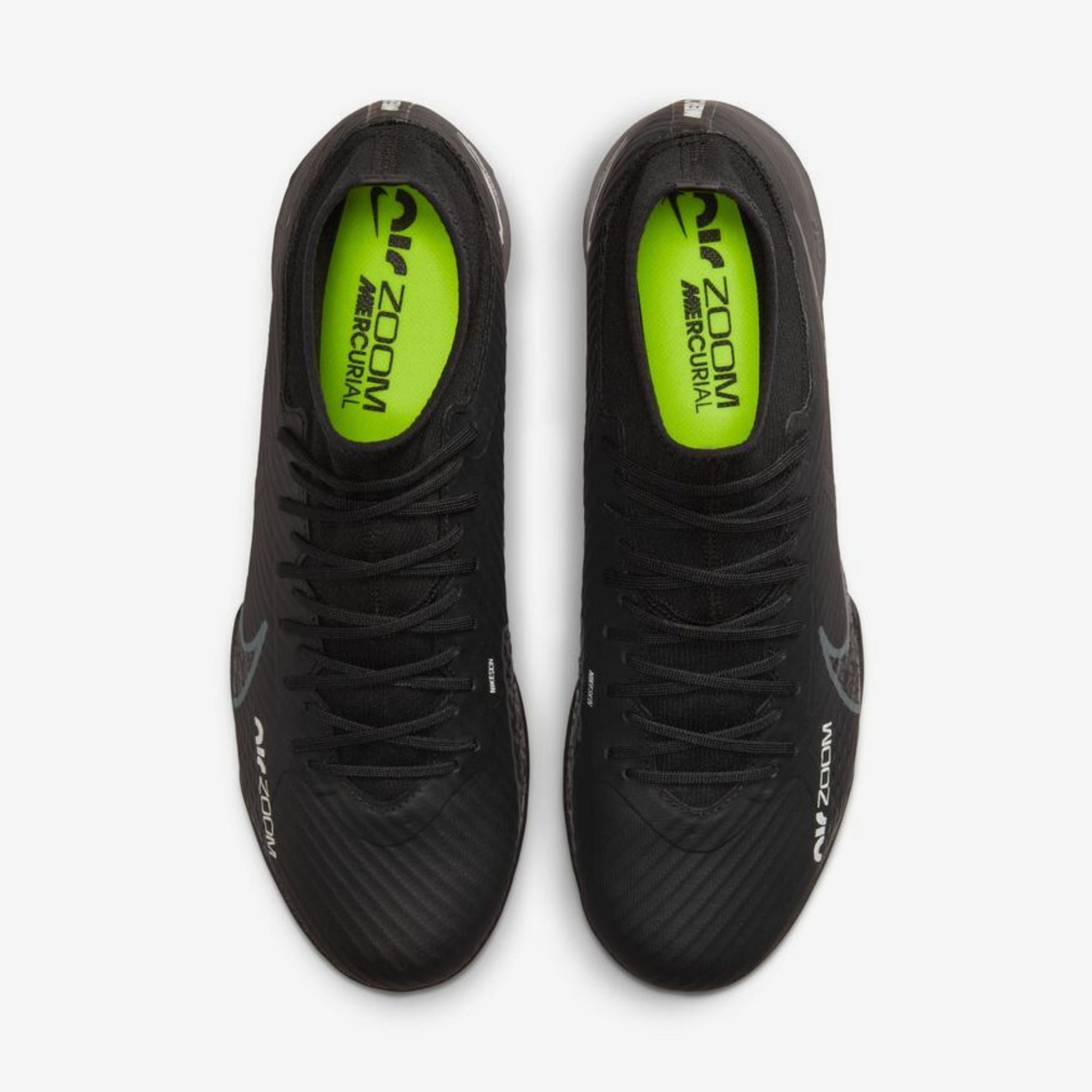 Nike Zoom Mercurial Superfly 9 Academy Indoor/Court High-Top Soccer Shoes - Black/Summit White/Volt/Dark Smoke Grey