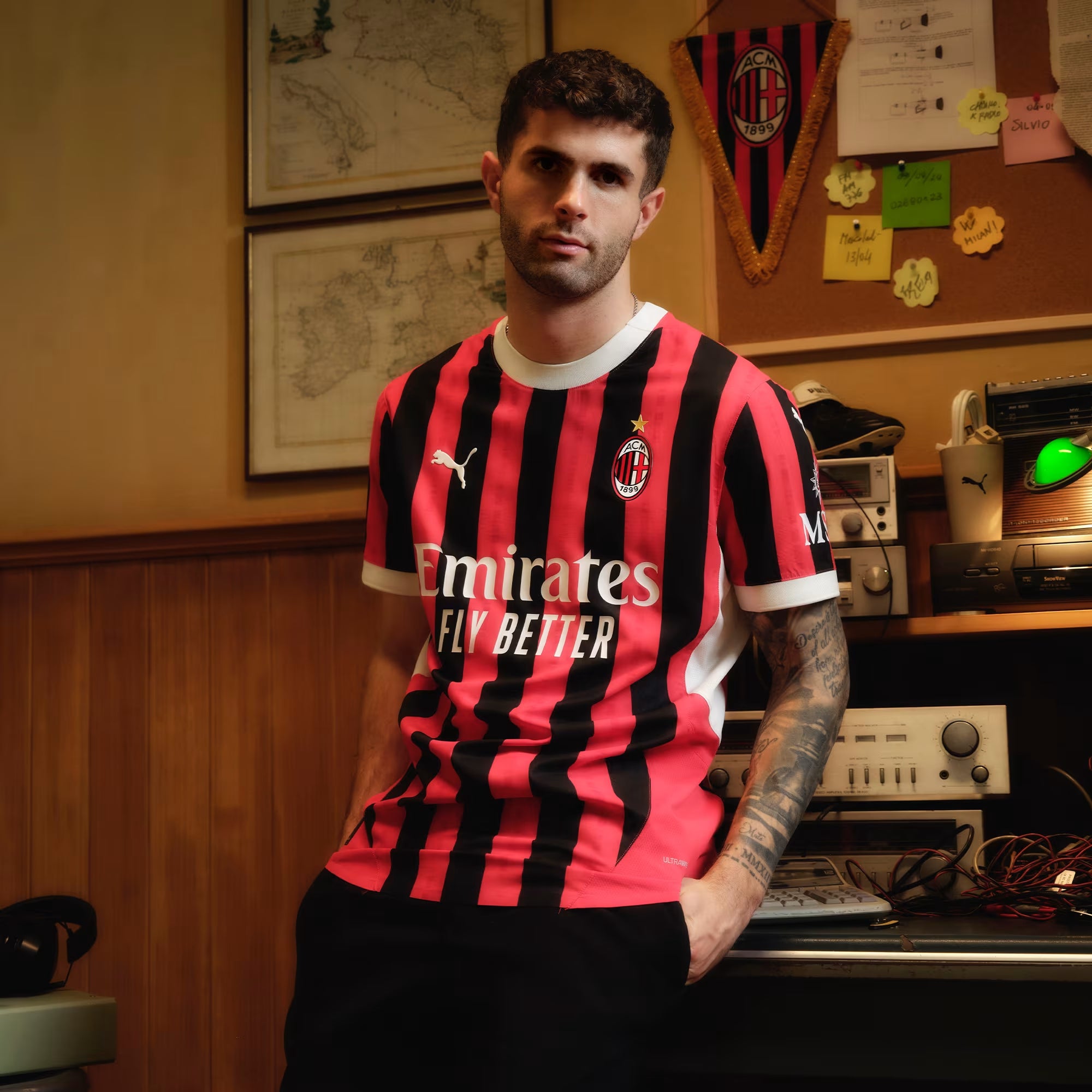 PUMA AC Milan 2024/25 Stadium Home Men's dryCELL Soccer Replica Jersey - For All Time Red-PUMA Black